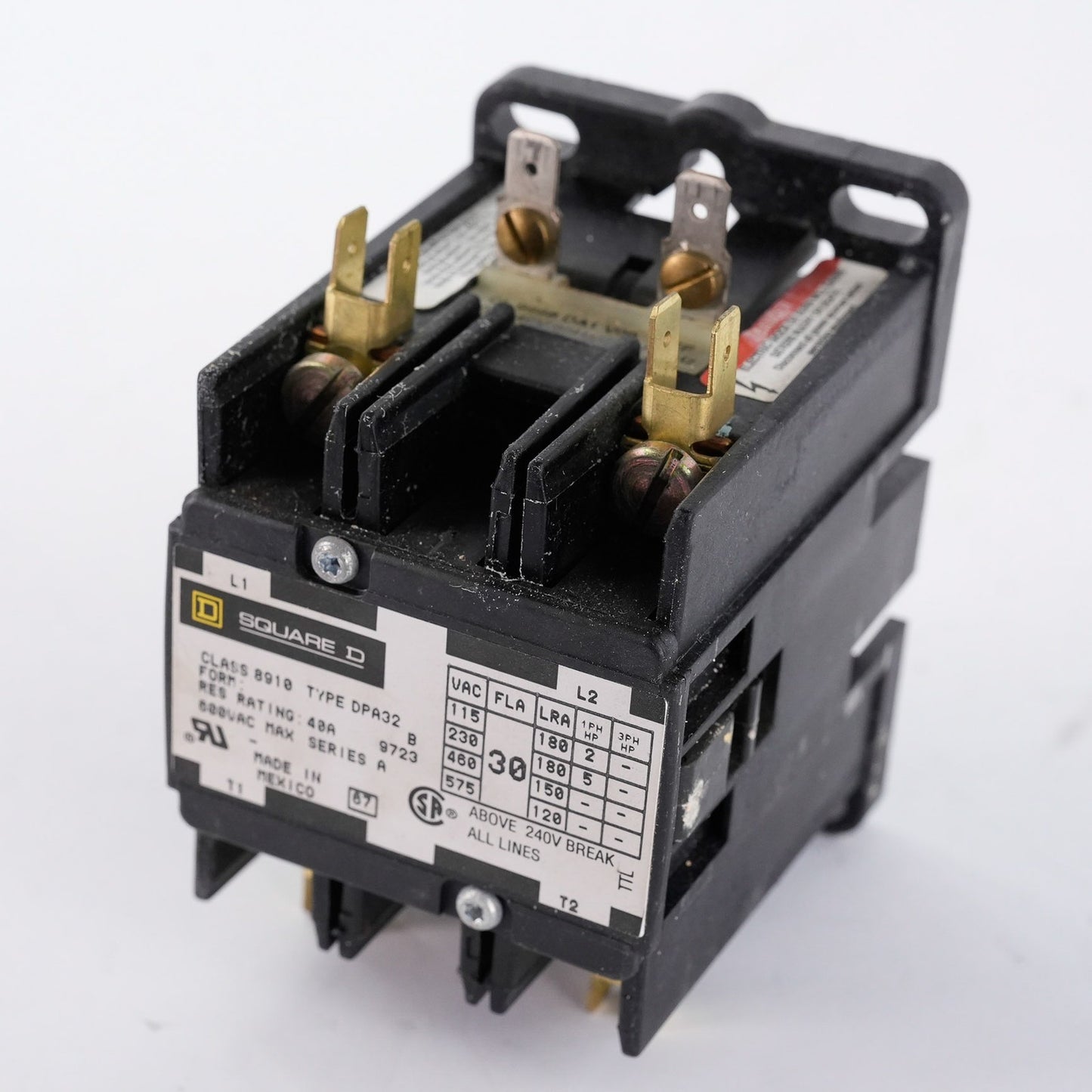 Square D 8910 DPA32V09 Form B Definite Purpose Contactor 40A 800VAC - Open Box