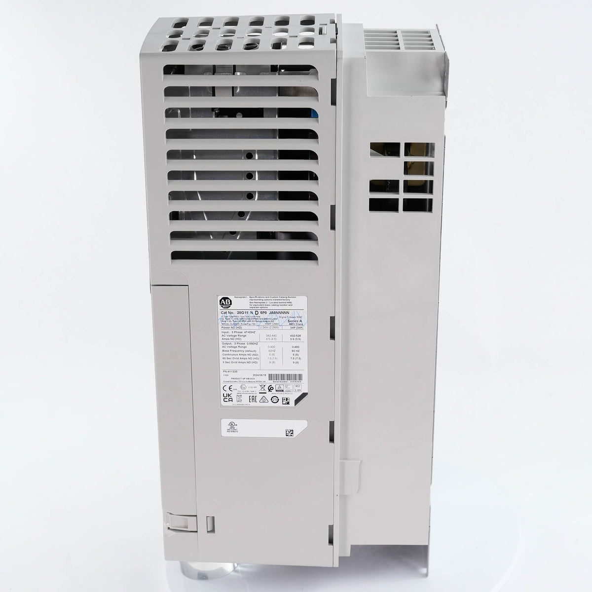 Allen Bradley 20G11ND5P0JA0NNNNN PowerFlex 755 AC Drive 480V 5.0A 3HP Series A