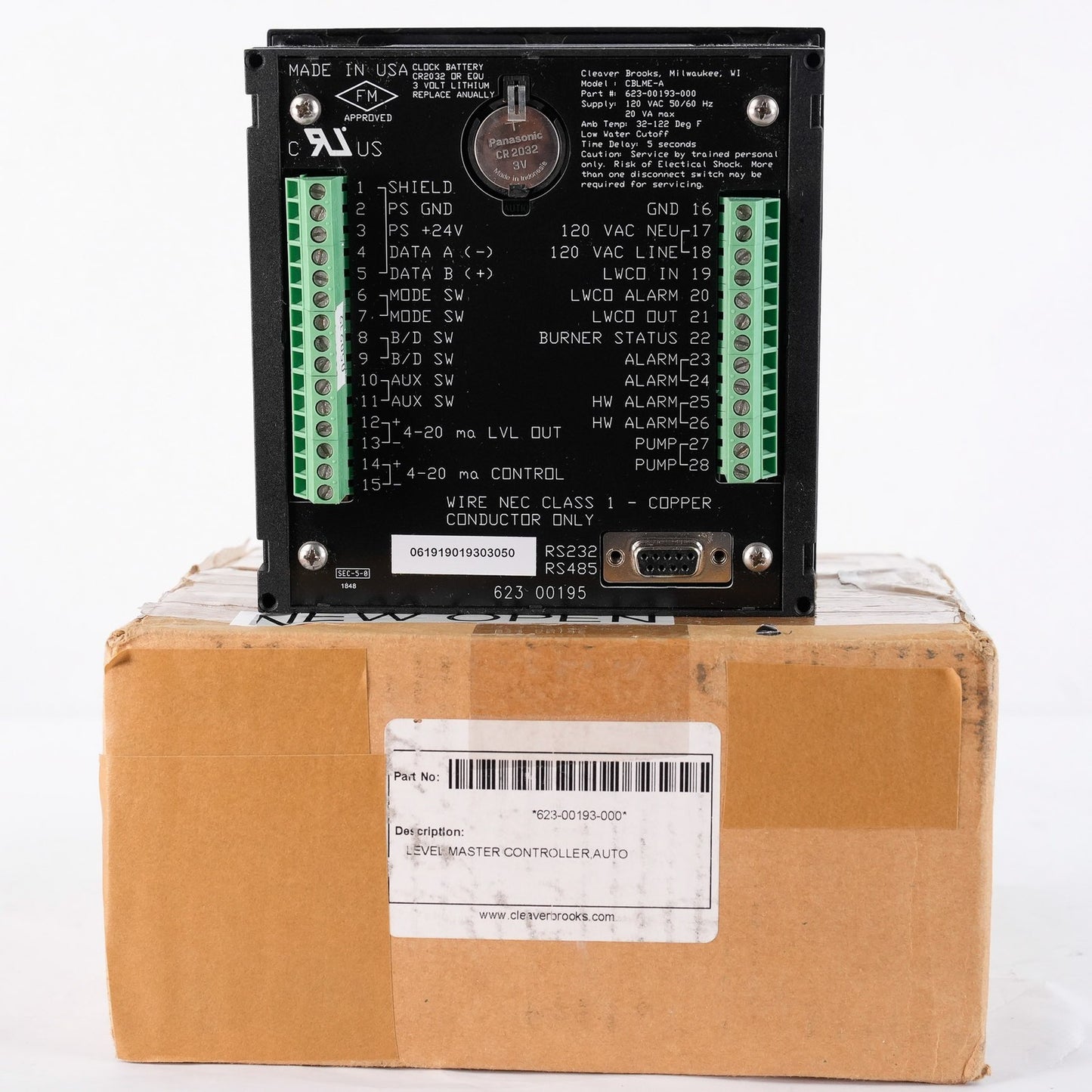 CleaverBrooks 623-00193-000 Water Level Master Controller 62300193000 - Open Box