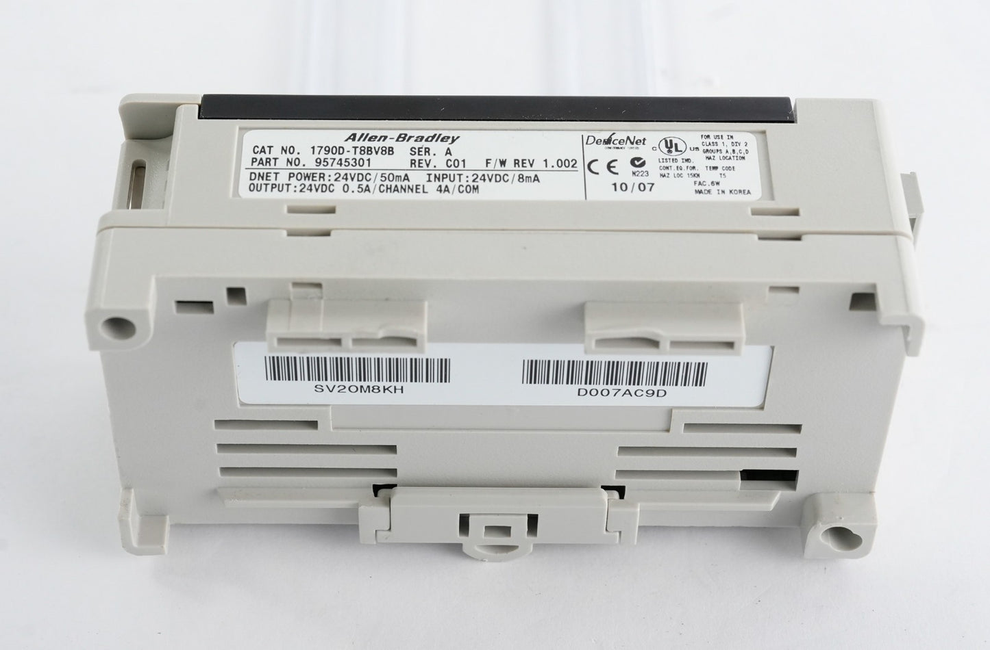 Allen Bradley 1790D-T8BV8B /A Compact Block LDX REV. C01 24VDC 0.5A