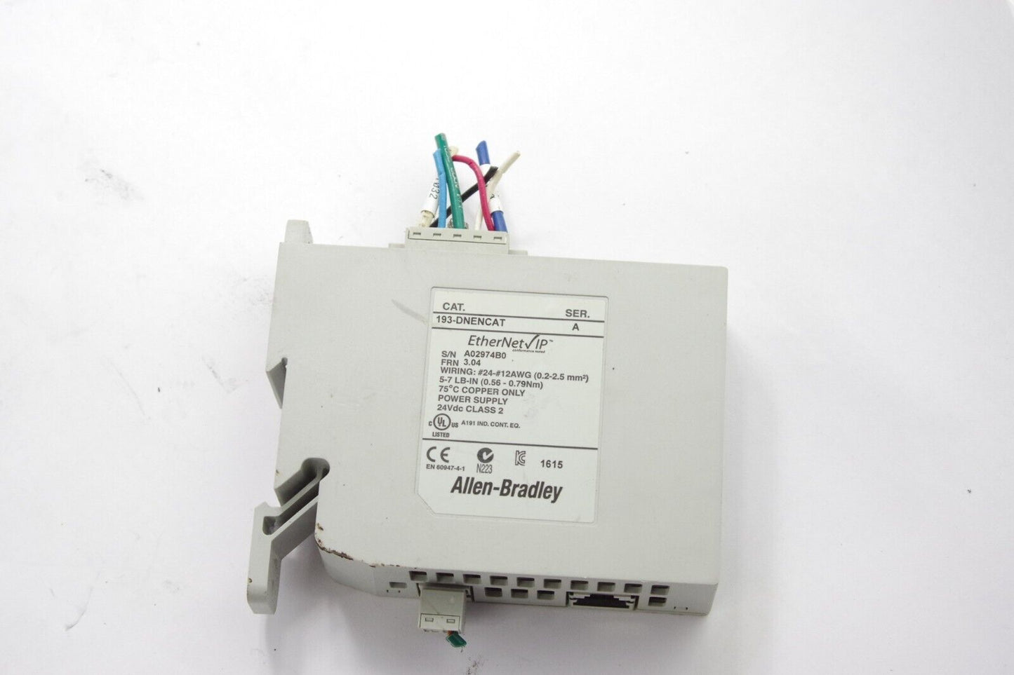 Allen Bradley 193-DNENCAT SER. A Communications Auxiliary, EtherNet/IP