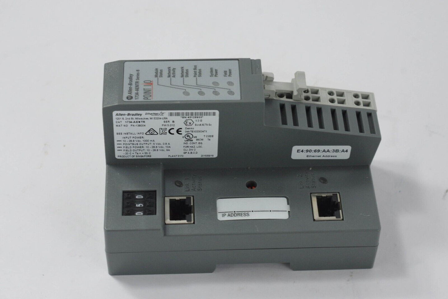 Allen Bradley 1734-AENTR /B EtherNet/IP Adaptor - Lightly Used