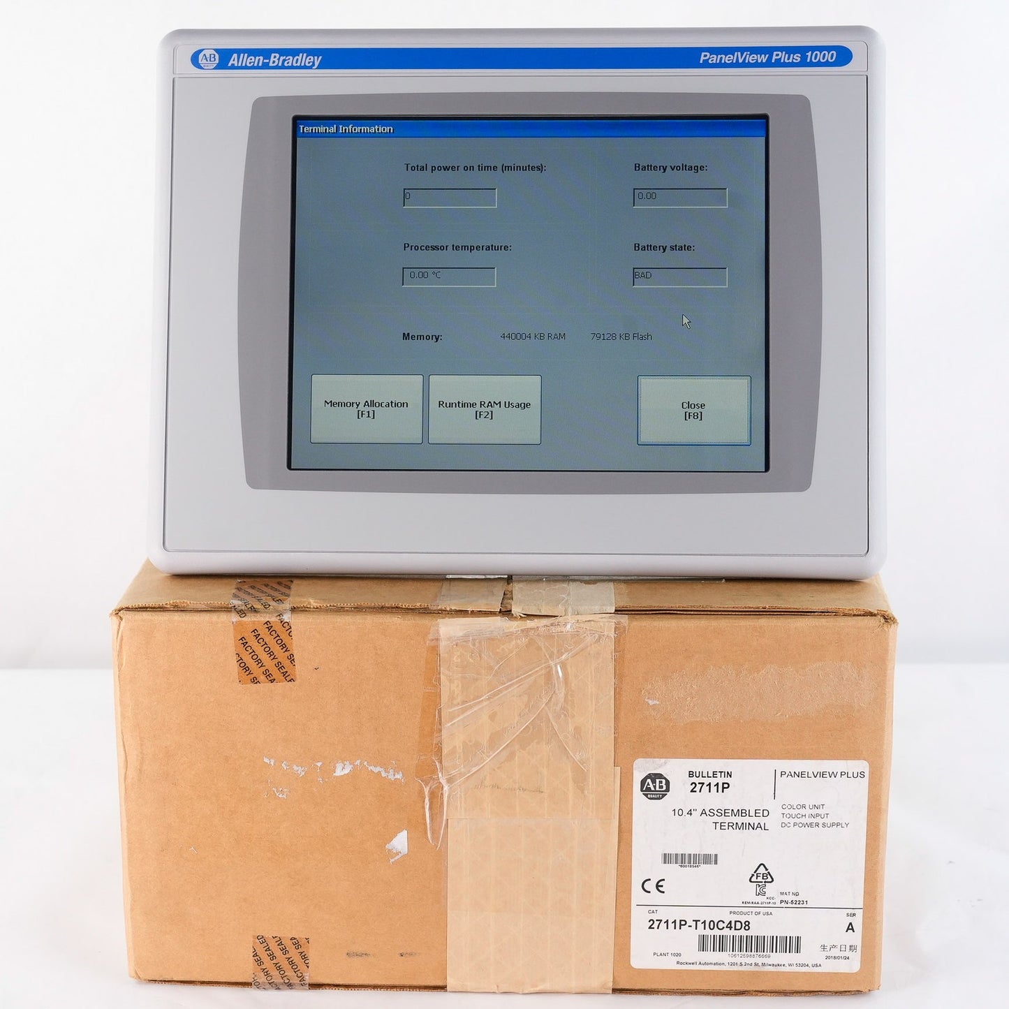 Allen Bradley 2711P-T10C4D8 /A PanelView Plus 1000 + RP8D/B - Open Box