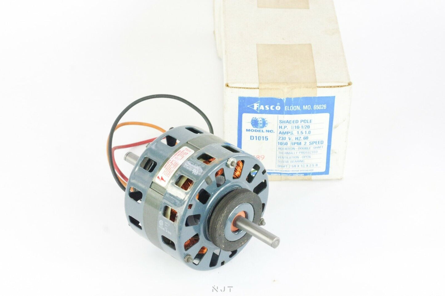 FASCO D1015 HVAC SHADED POLE MOTOR 1/10 1/20HP 7F-4 230V 1050 RPM 2 Speed TE89