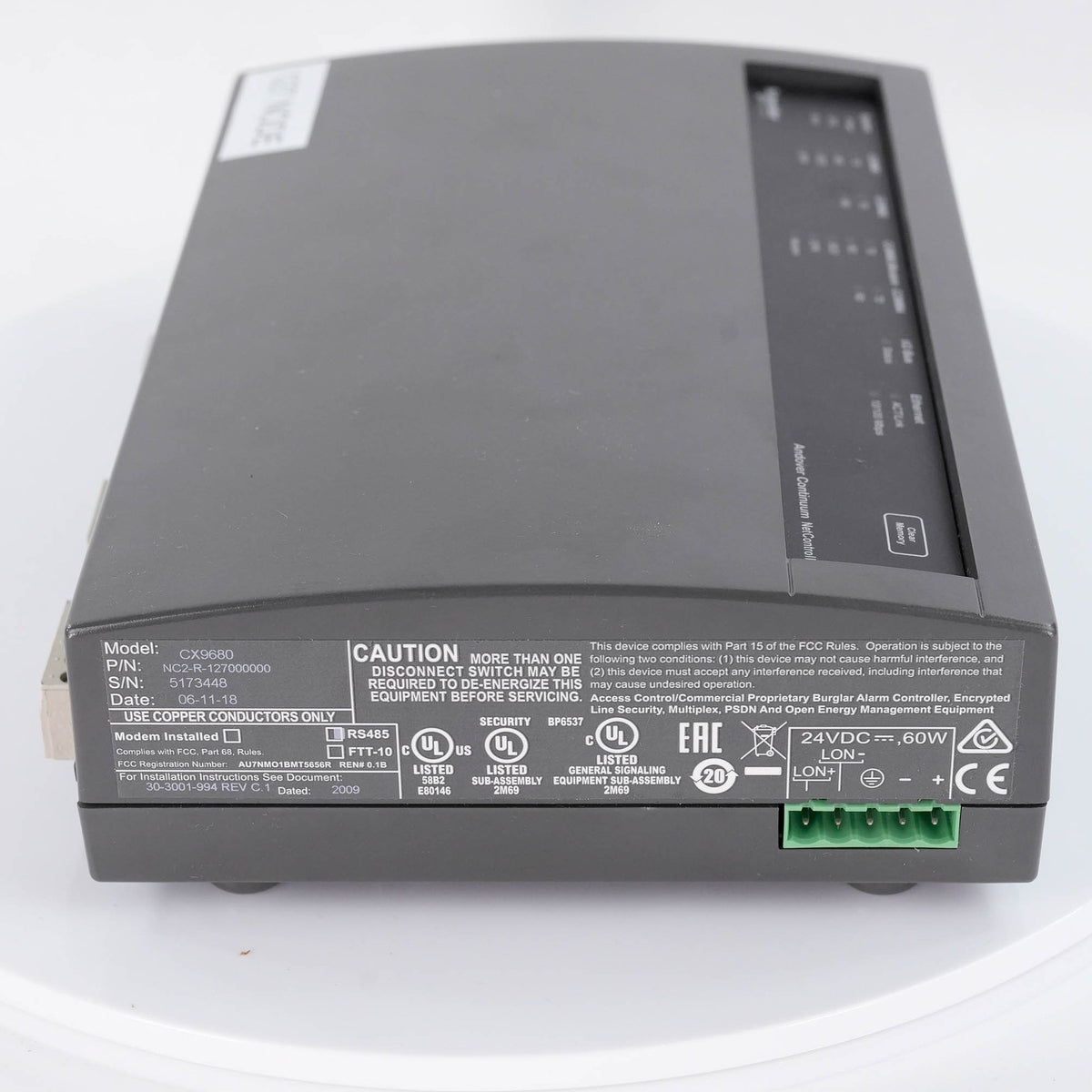 Andover Schneider CX9680 NC2-R-127000000 127 NODE Continuum NetController II