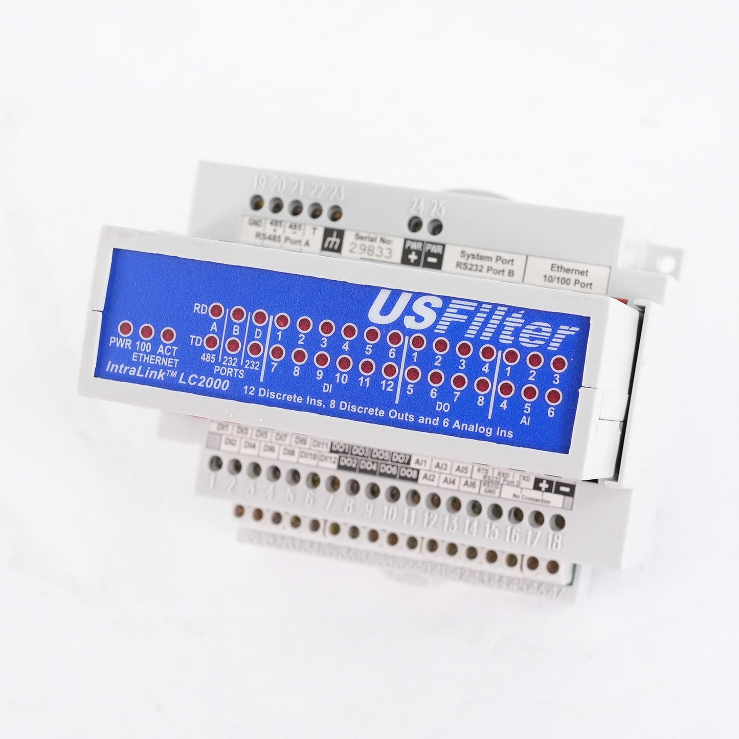 USFilter IntraLink LC2000 Control System Module PWR 100 ACT Ethernet
