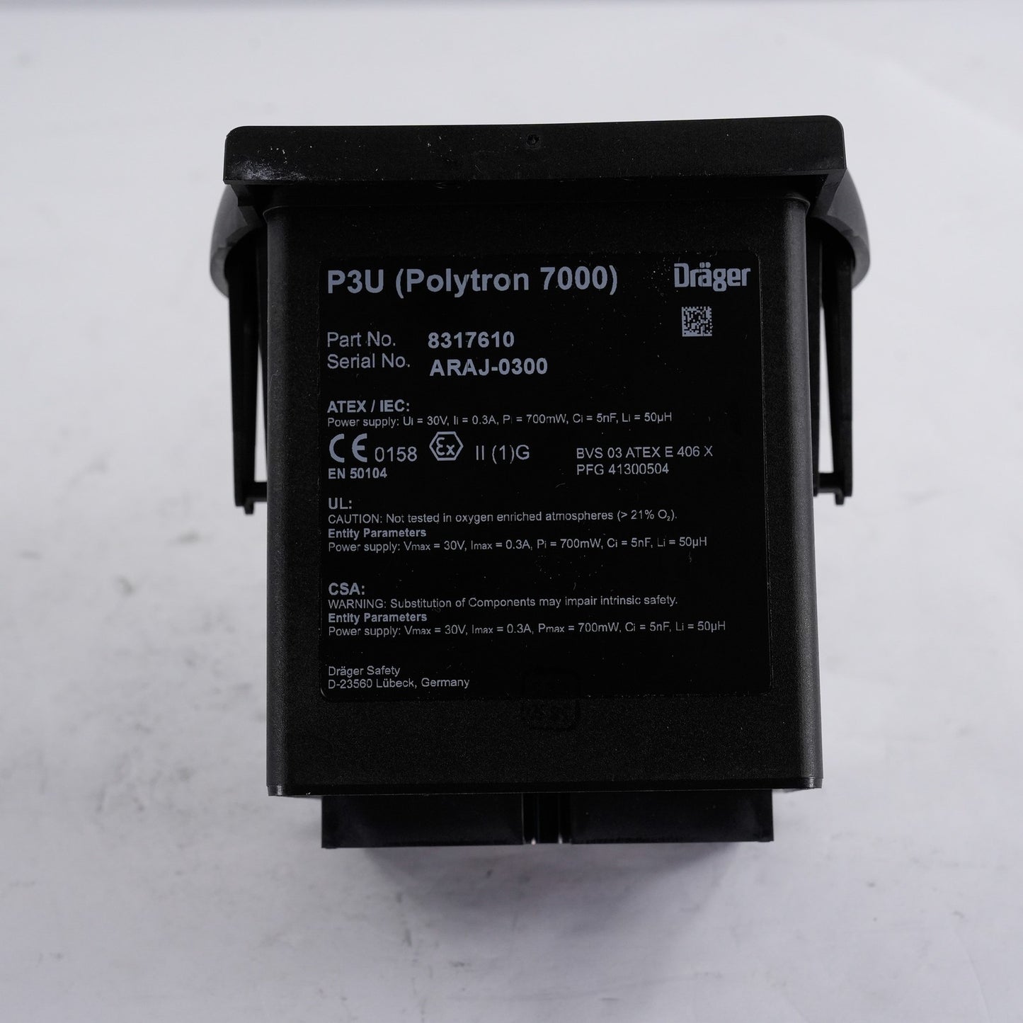 Drager P3U Polytron 7000 Gas & Oxygen Detector 8317610 + Cable