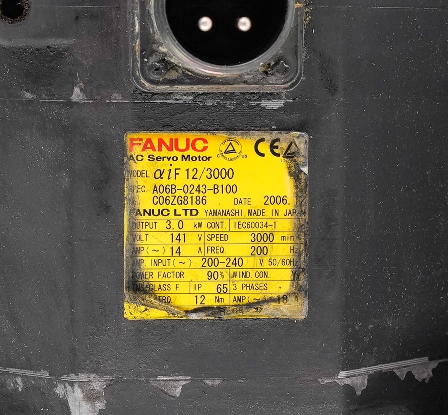 FANUC A06B-0243-B100 AC Servo Motor Model Alpha iF 12/3000 A06B0243B100