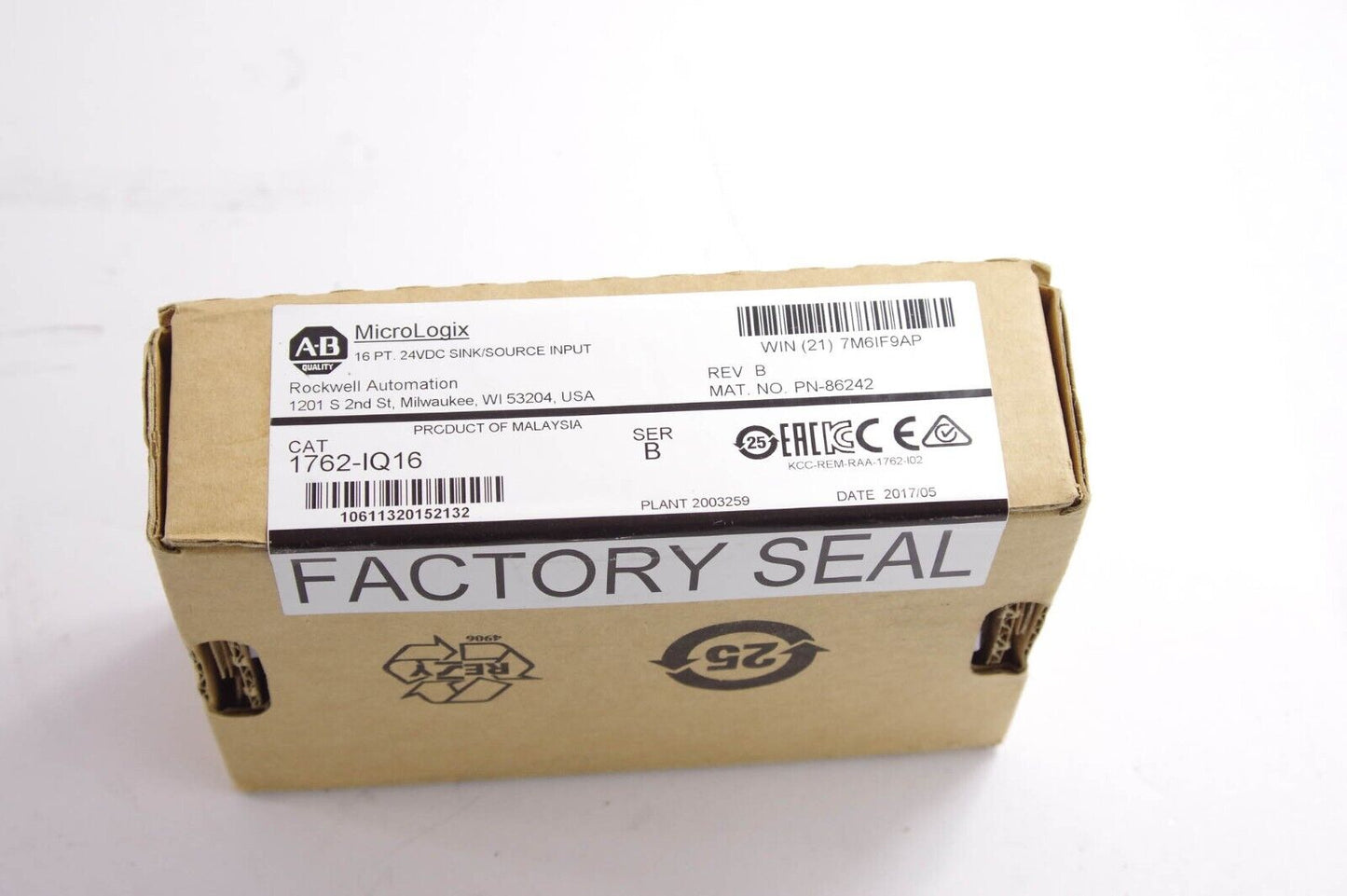 Allen Bradley 1762-IQ16 / 1762IQ16 Ser B MicroLogix 16 Pt SINK/SOURCE INPUT