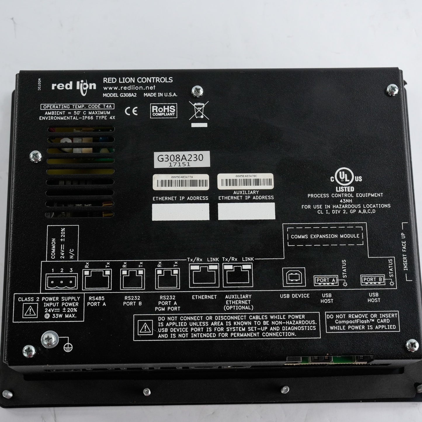 Red Lion Controls G308A2 HMI Operator Interface Terminal G308A230 + 1Yr Warranty