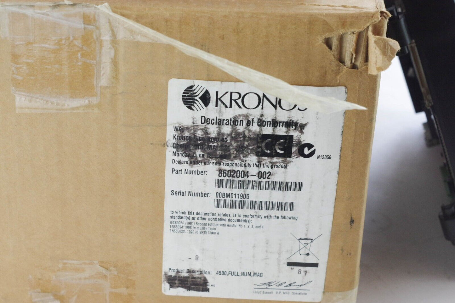 Kronos Series System 4500 Time Clock System 8602004-002