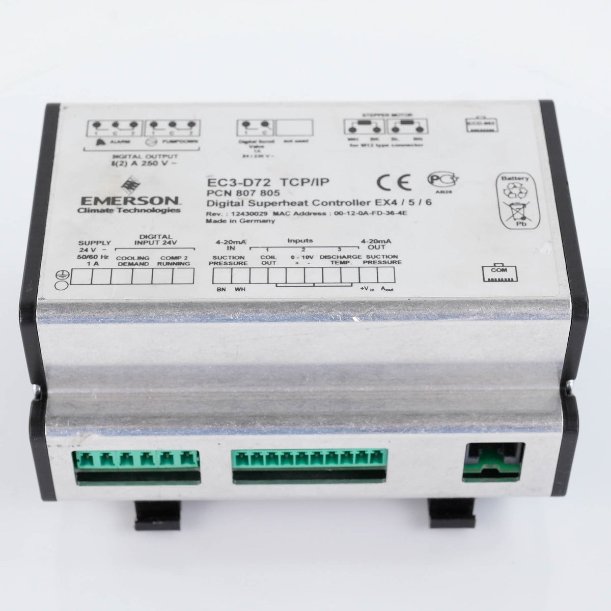 Emerson EC3-D72 Digital Superheat Controller with TCP/IP 807805 EC3D72 24VAC