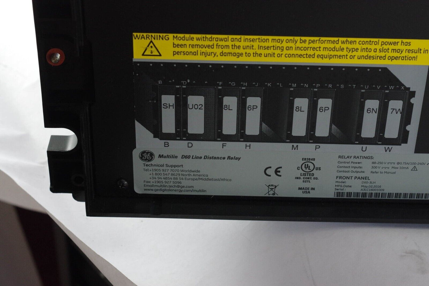 GE Multilin D60 LINE DISTANCE PROTECTION RELAY Rack