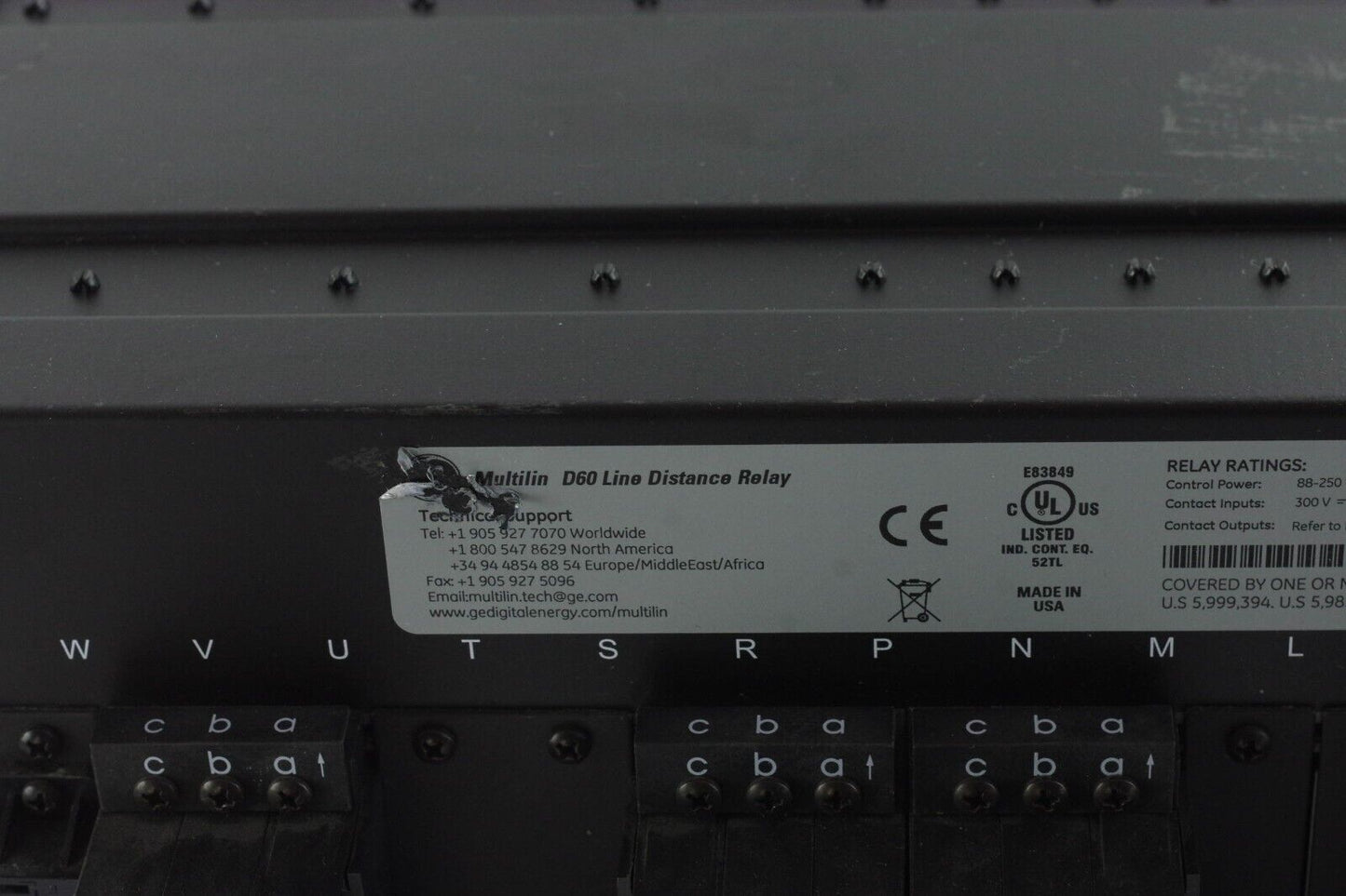 GE Multilin D60 LINE DISTANCE PROTECTION RELAY Rack