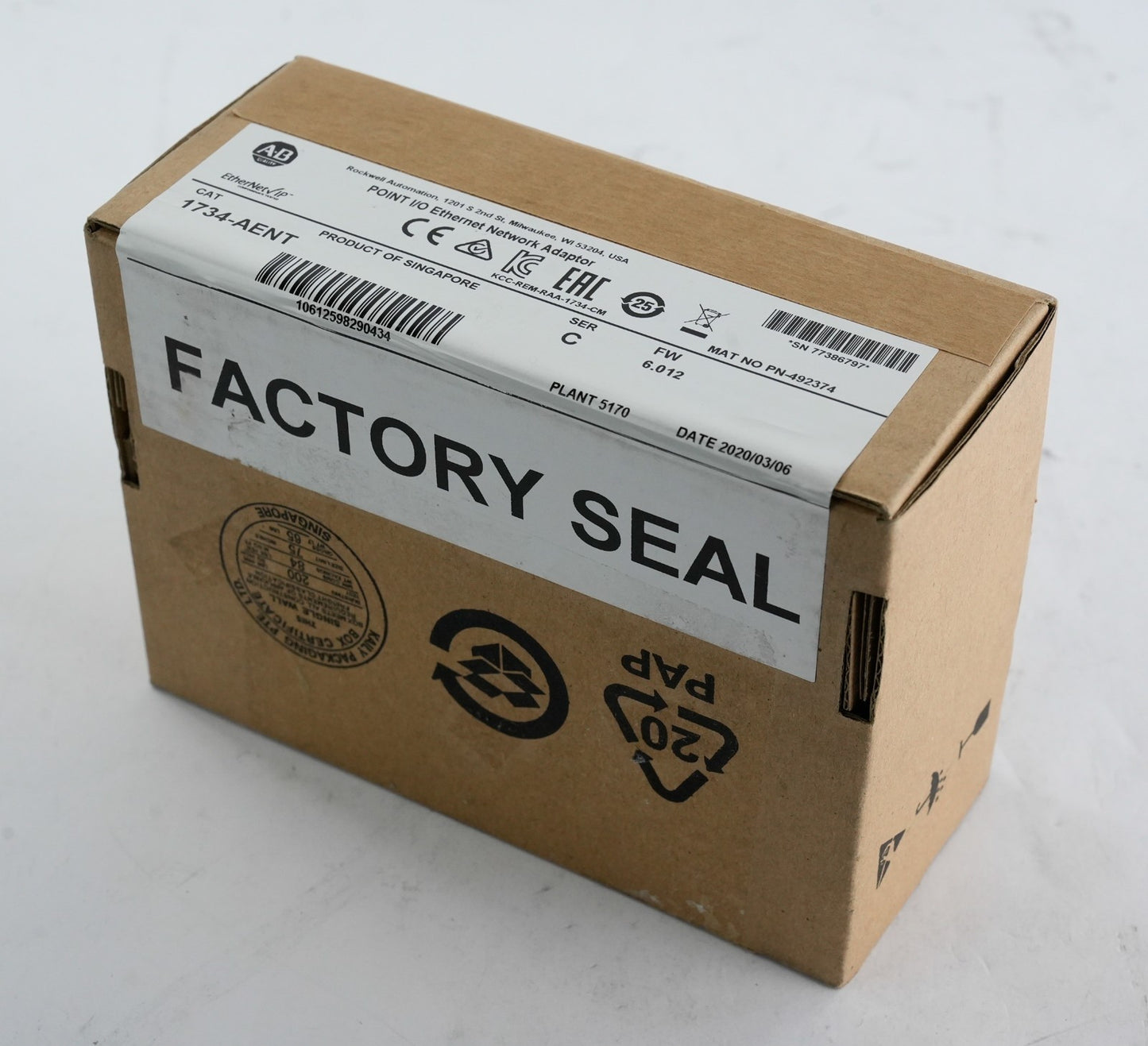 Allen Bradley 1734-AENT /C Point I/O Ethernet Network Adaptor - Sealed Surplus