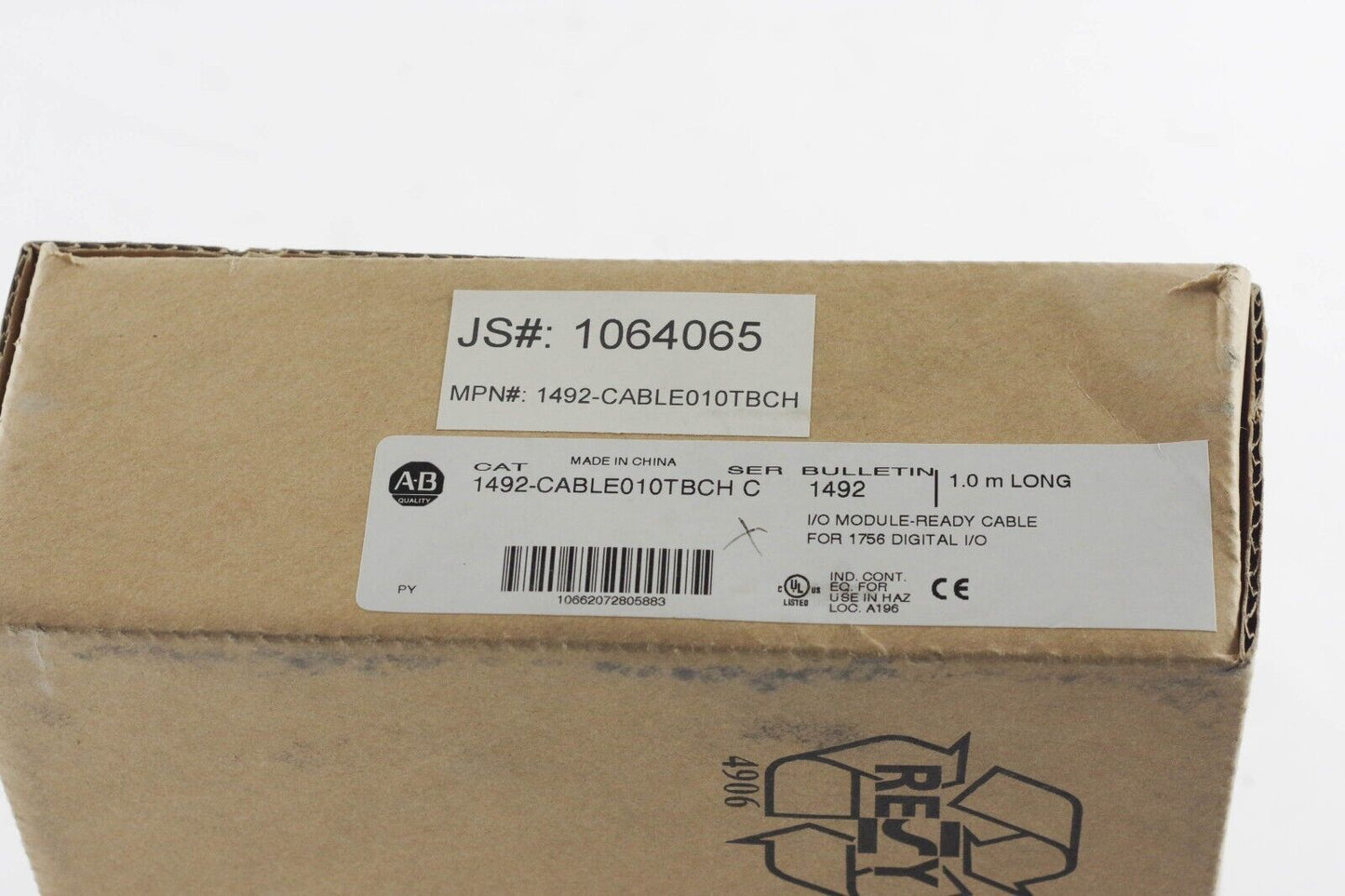 Allen Bradley 1492-CABLE010TBCH Digital Cable 1756 I/O Module Ser C