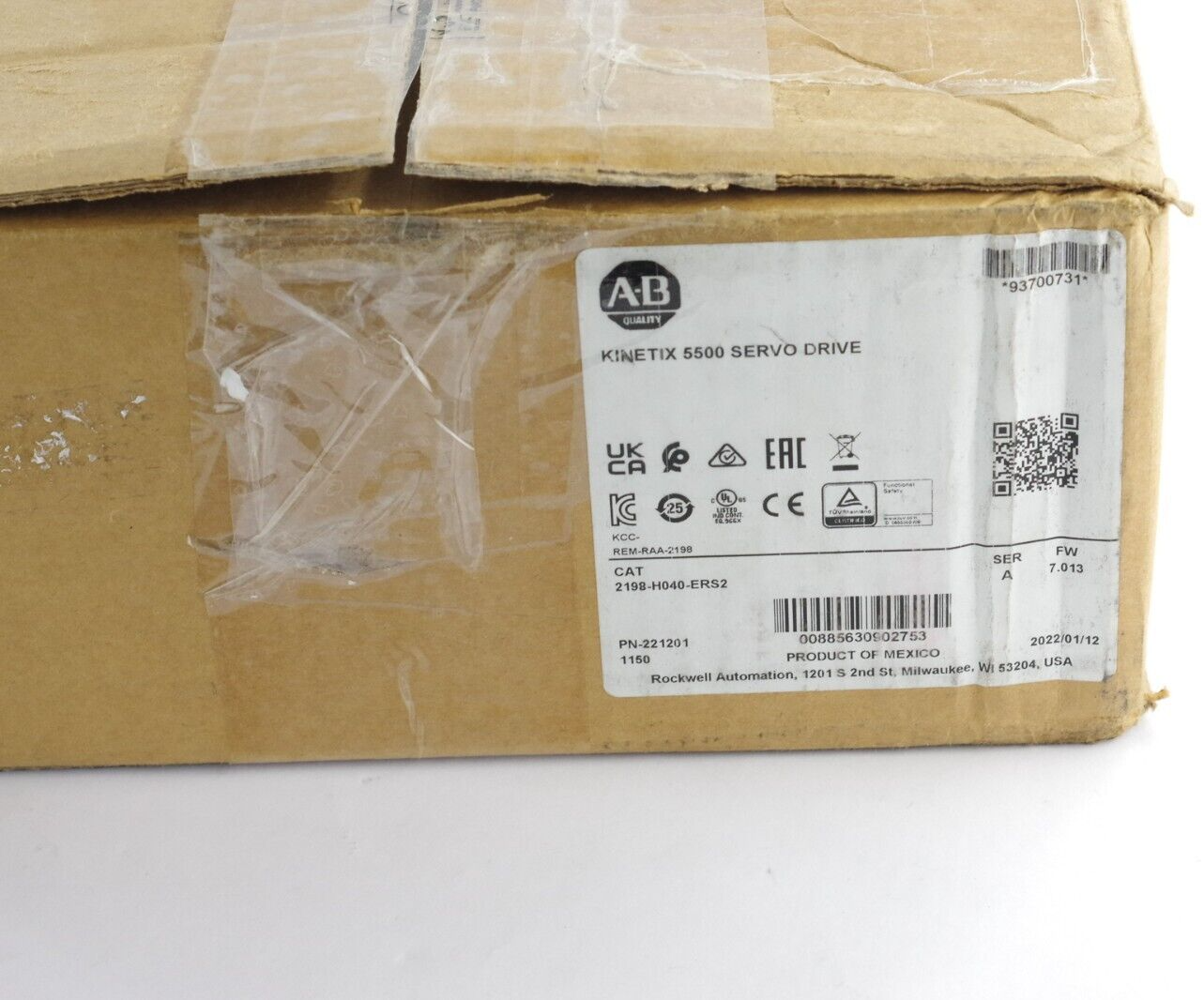 2022 Allen Bradley Kinetix 5500 2198-H040-ERS2 SER A Servo Drive