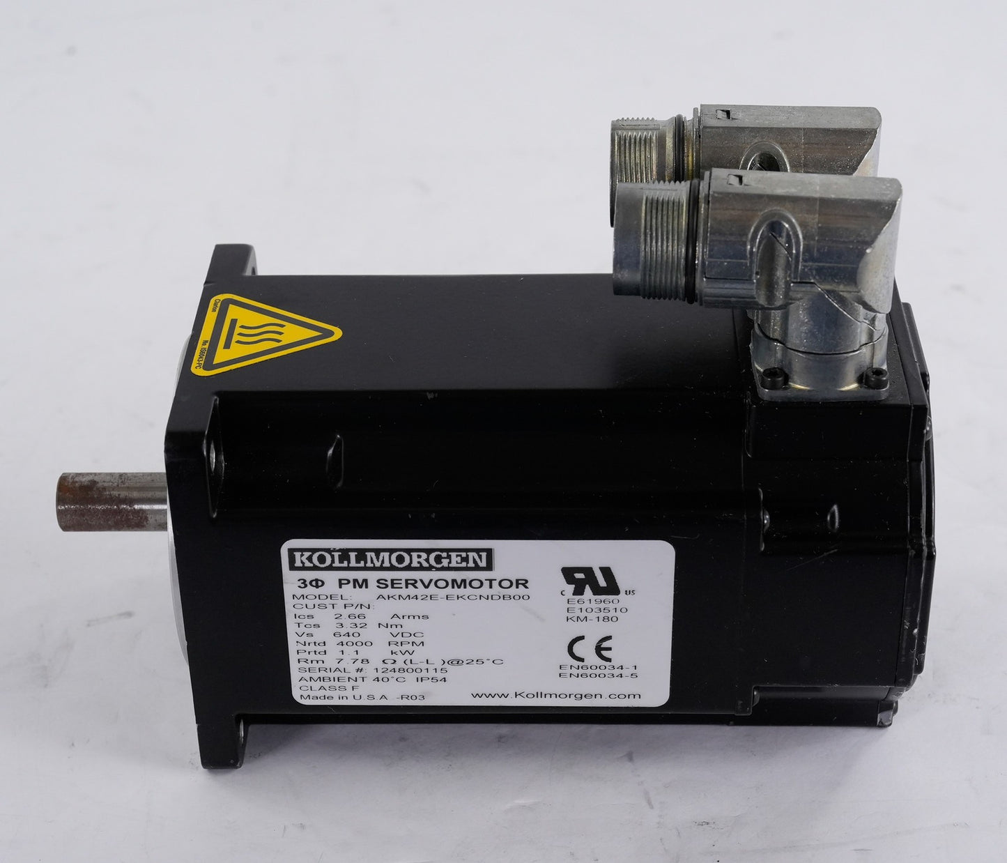 Kollmorgen AKM42E-EKCNDB00 Servo Motor 4000RPM 640VDC 1.1kW AKM42EEKCNDB00