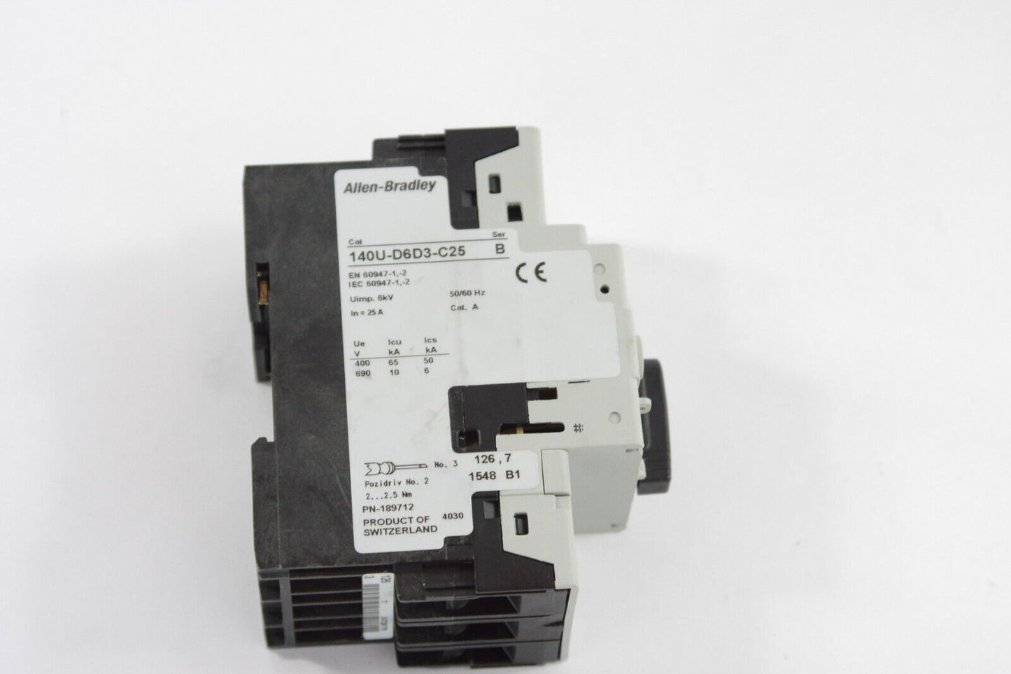 ALLEN BRADLEY 140U-D6D3-C25 /B CIRCUIT BREAKER 25A