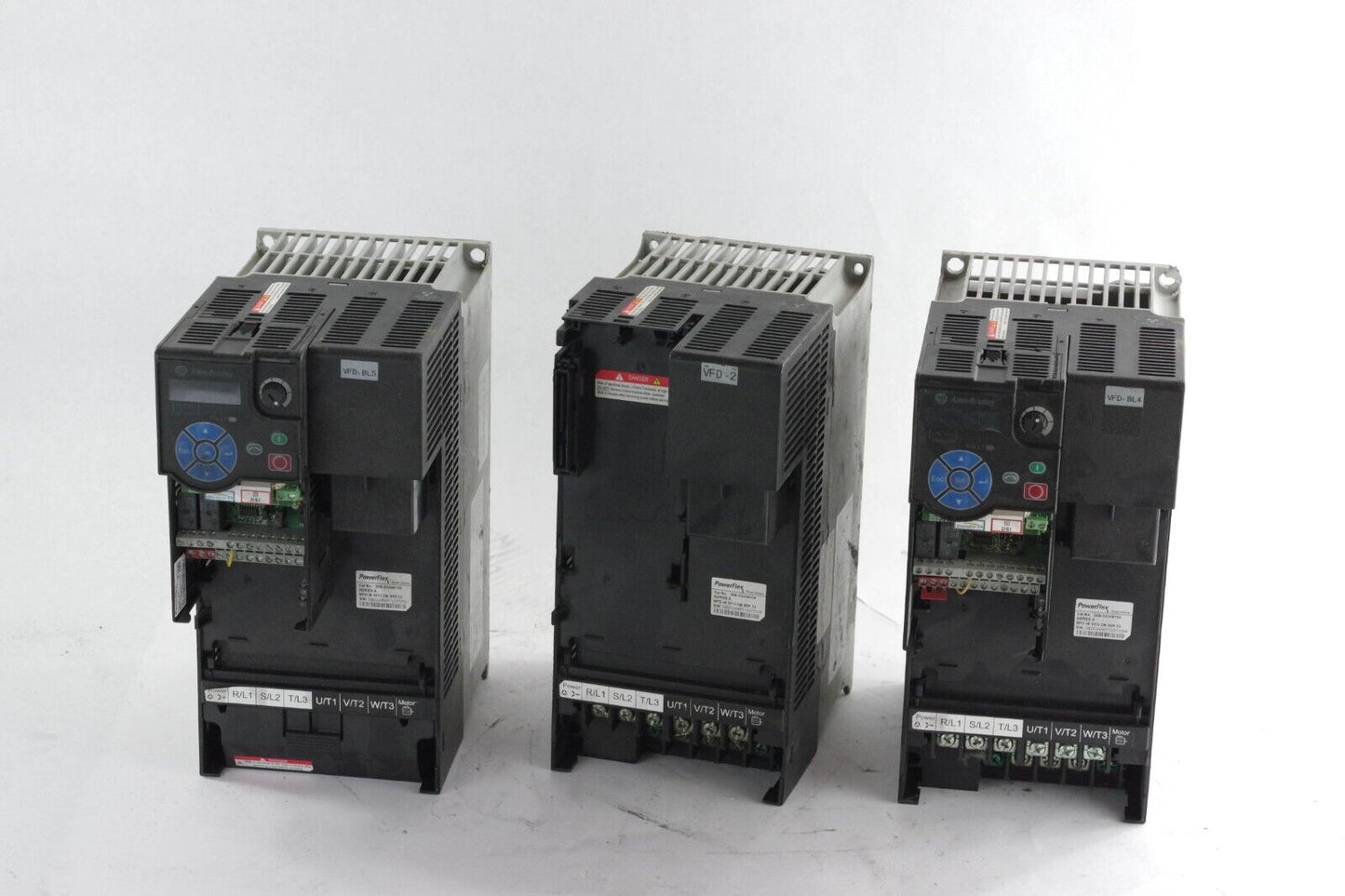 3x Allen Bradley Powerflex 525 25B-D024N104 15HP Drive 480V For Parts Or Repair