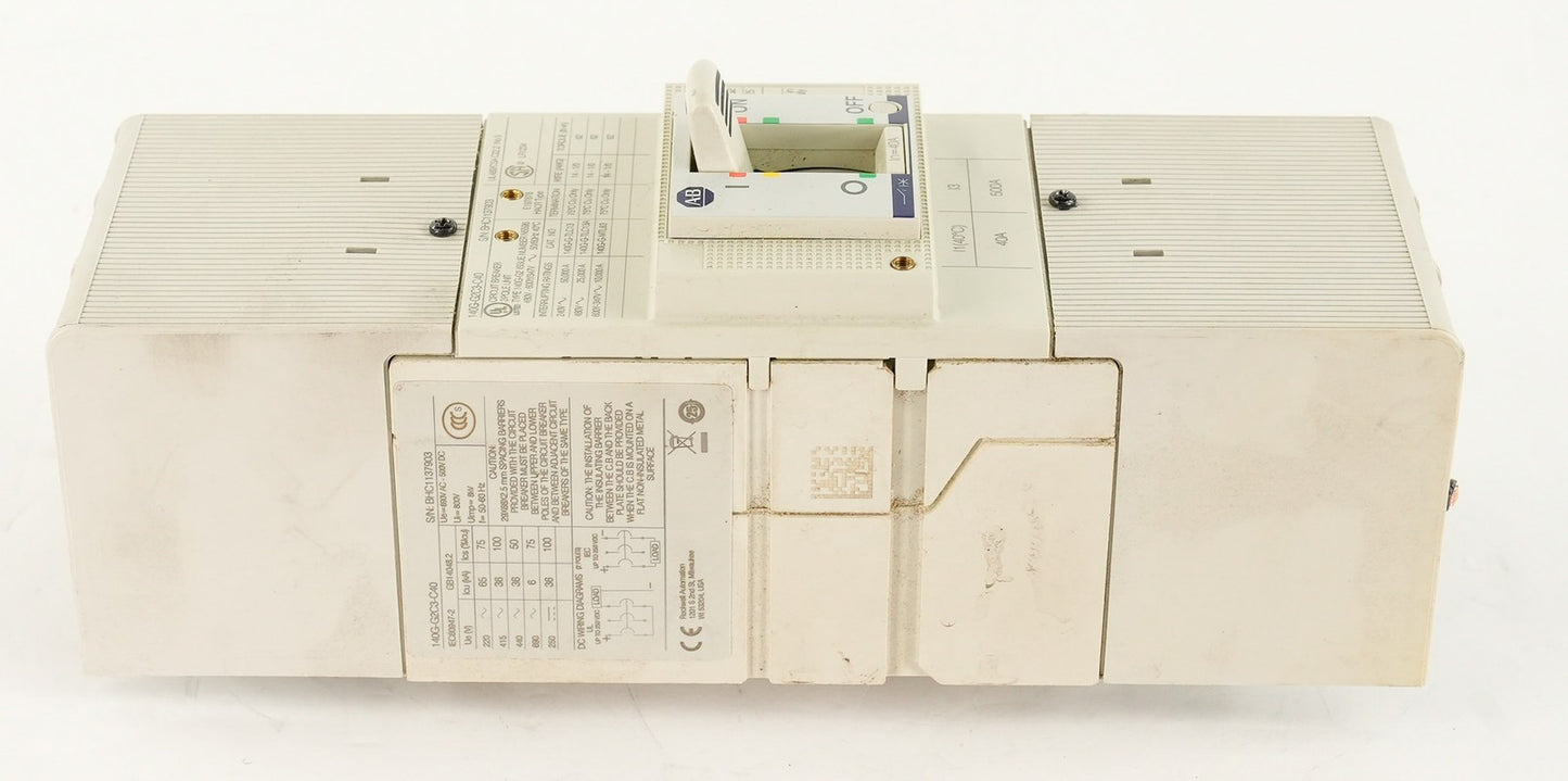 Allen Bradley 140G-G2C3-C40 Circuit Breaker 40A 3 Pole 140GG2C3C40