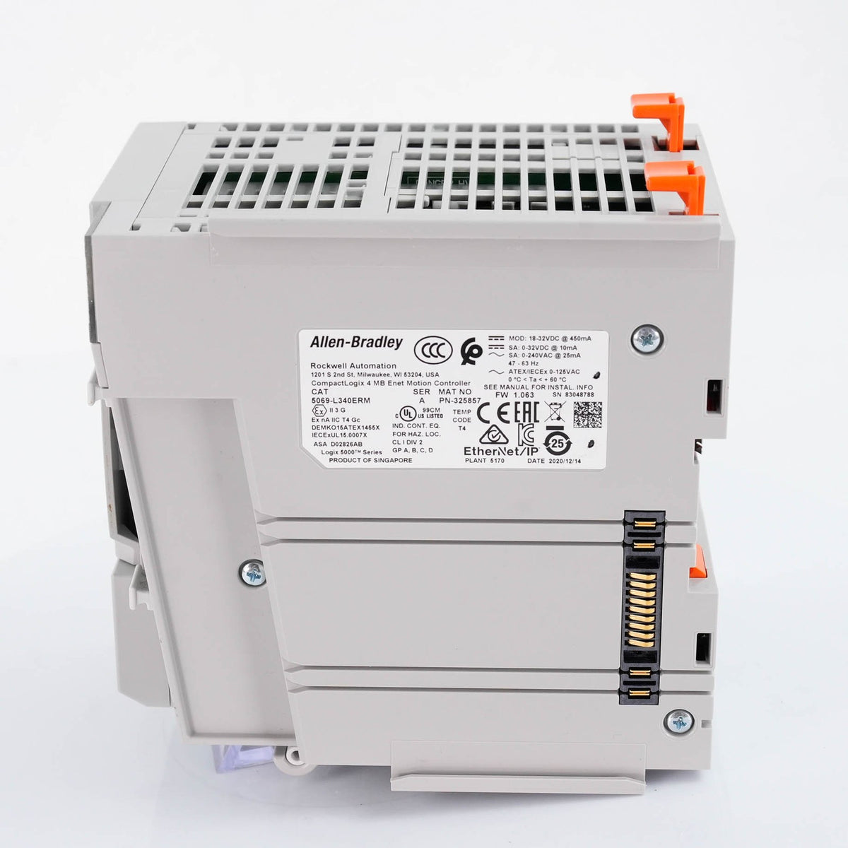 Allen Bradley 5069-L340ERM /A CompactLogix 5380 Controller 4MB 5069L340ERM 24VDC