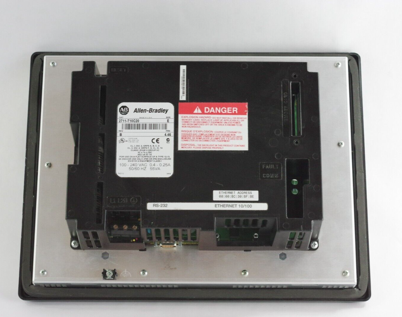 Allen Bradley 2711-T10C20 Ser E Rev B FRN 4.46 PanelView 1000 Touchscreen HMI