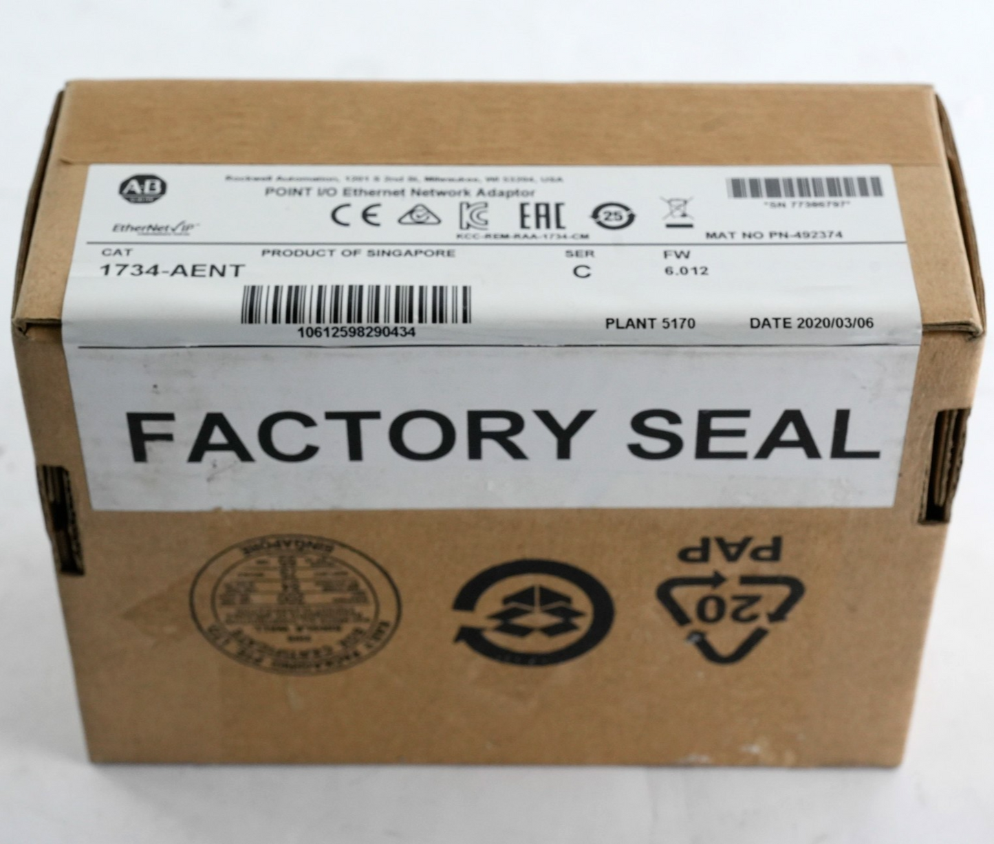 Allen Bradley 1734-AENT /C Point I/O Ethernet Network Adaptor - Sealed Surplus