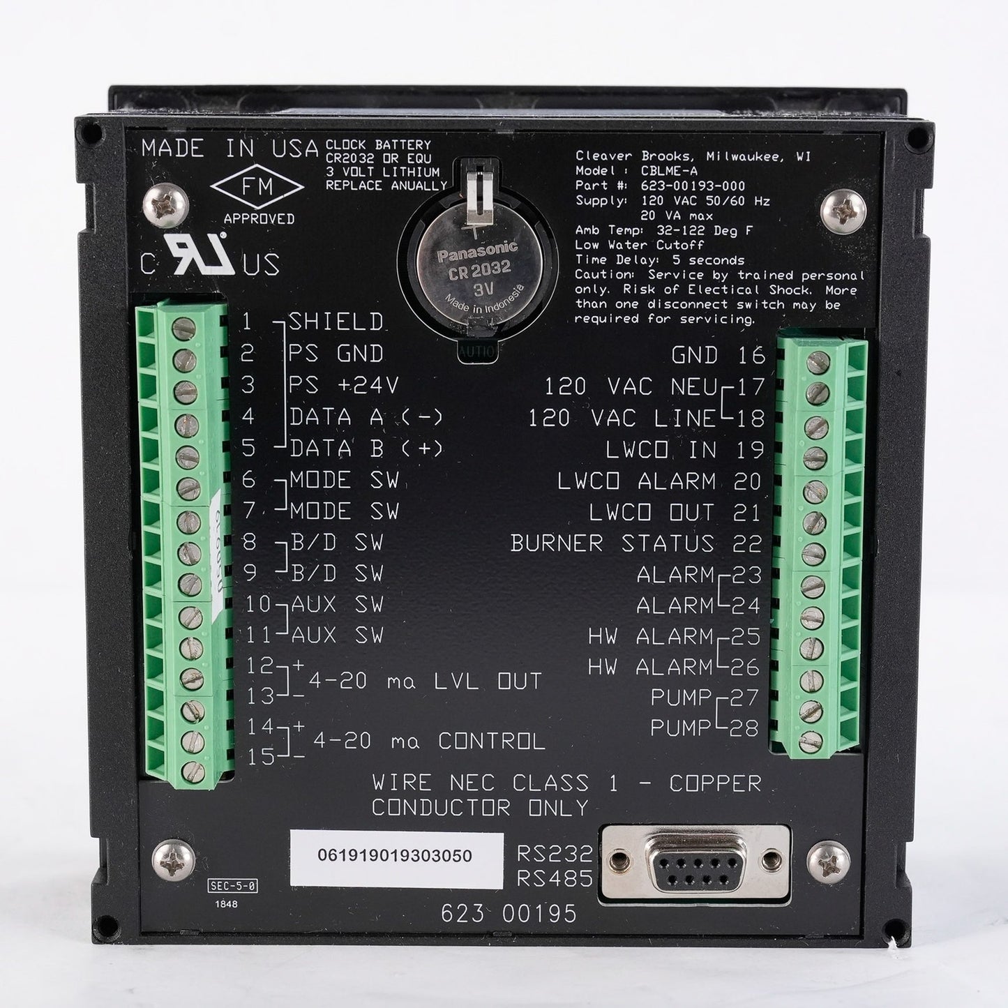 CleaverBrooks 623-00193-000 Water Level Master Controller 62300193000 - Open Box