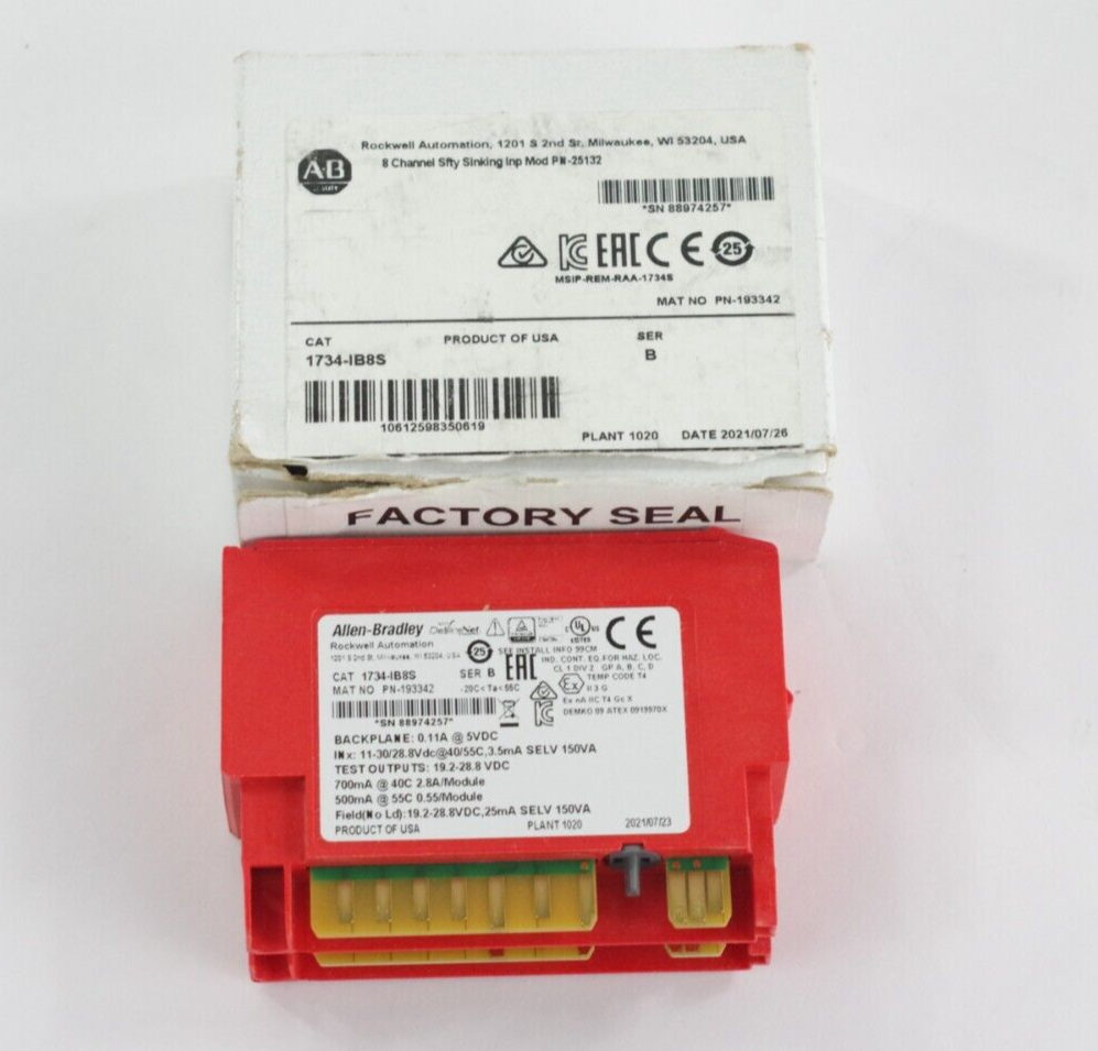 Allen Bradley 1734-IB8S Ser B Point Guard I/O 24VDC Input Module - Open Box