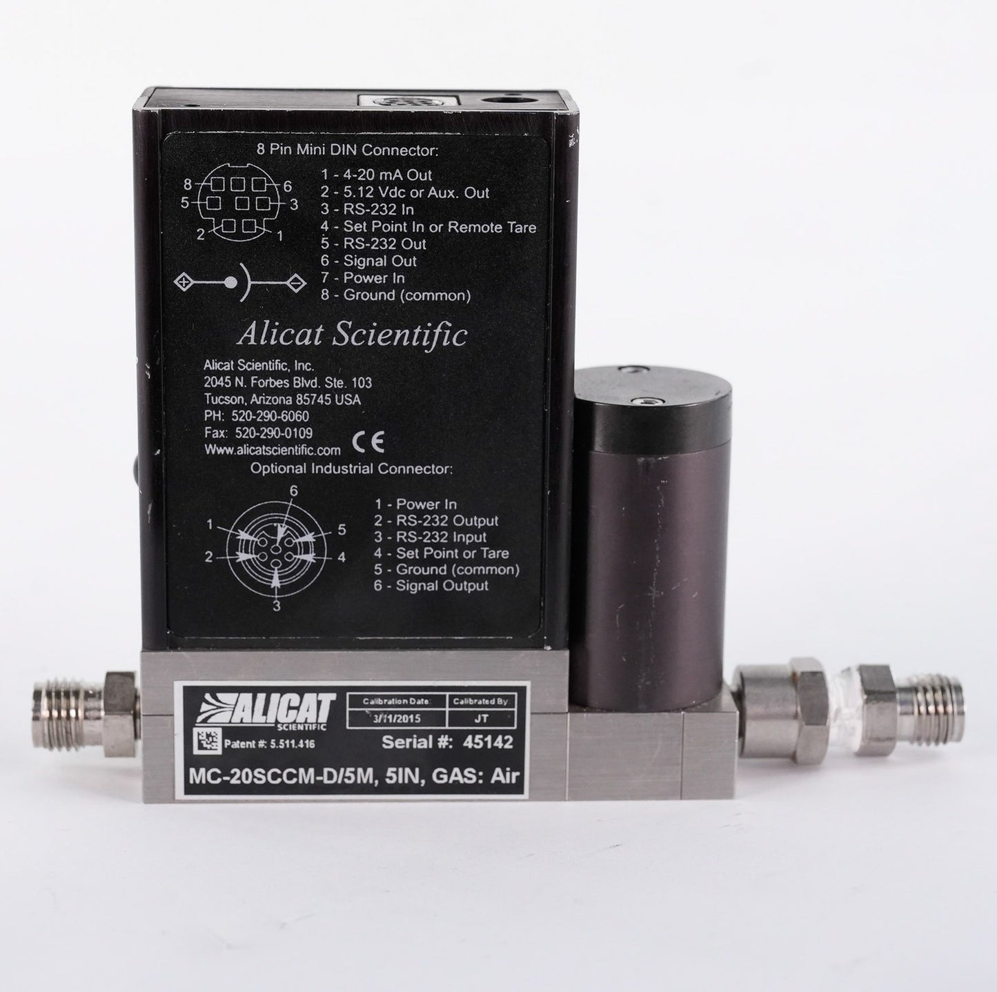 Alicat Scientific MC-20SCCM-D/5M Mass Flow Controller 20 SCCM MC20SCCMD5M 24VDC