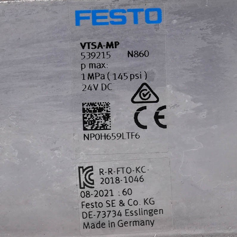 Festo VTSA-MP 539215 Valve Terminal Manifold VABF-S4-2S-G18-Z12 VABE-S6-1LT-C-M1