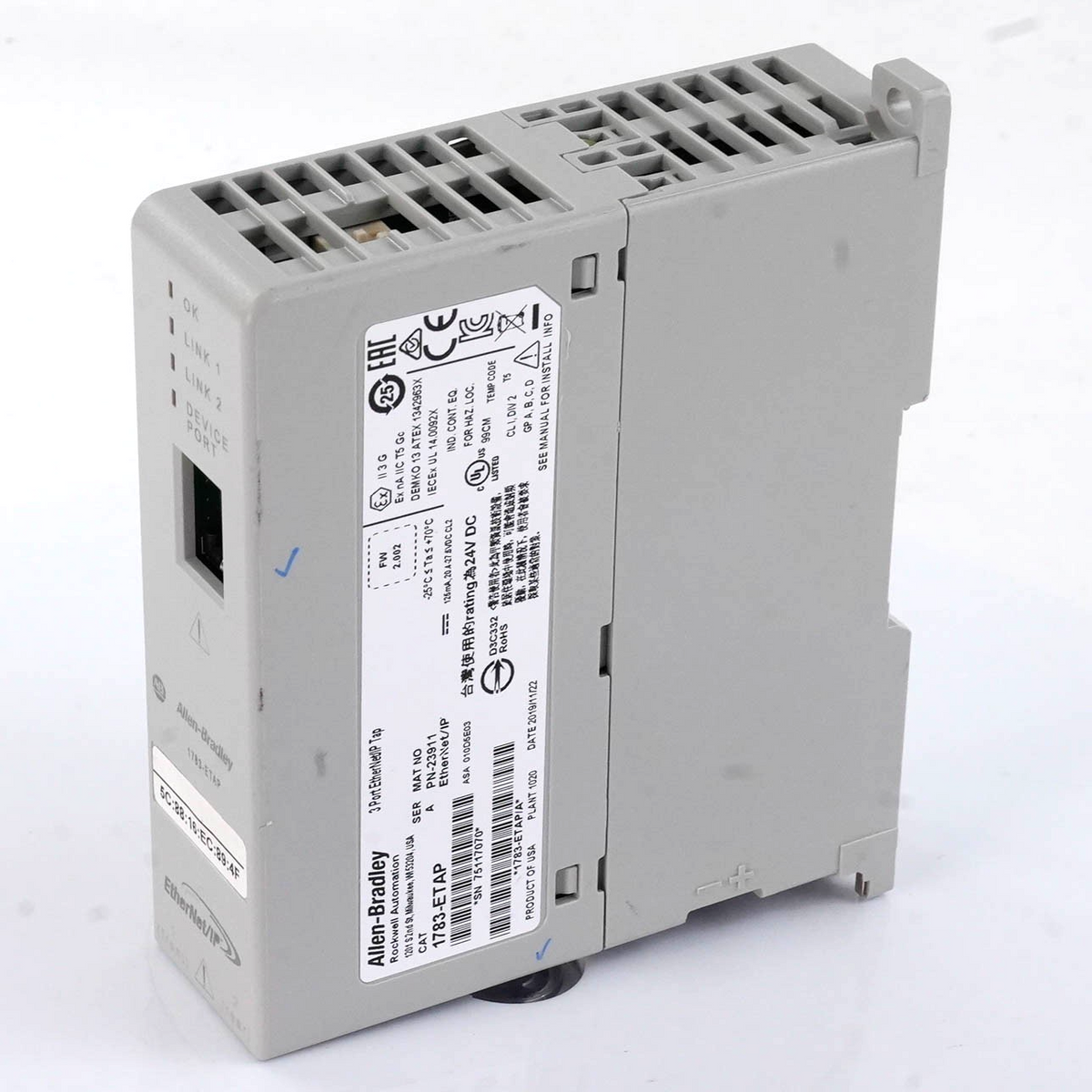 Allen Bradley 1783-ETAP Stratix EtherNet/IP Tap 3-Port 24VDC 1783ETAP Module