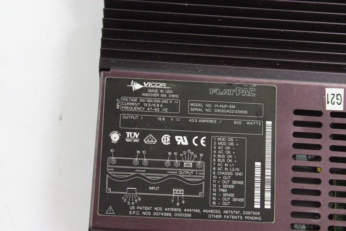 Vicor VI-NUP-EM FLATPAC Switching Power Supply