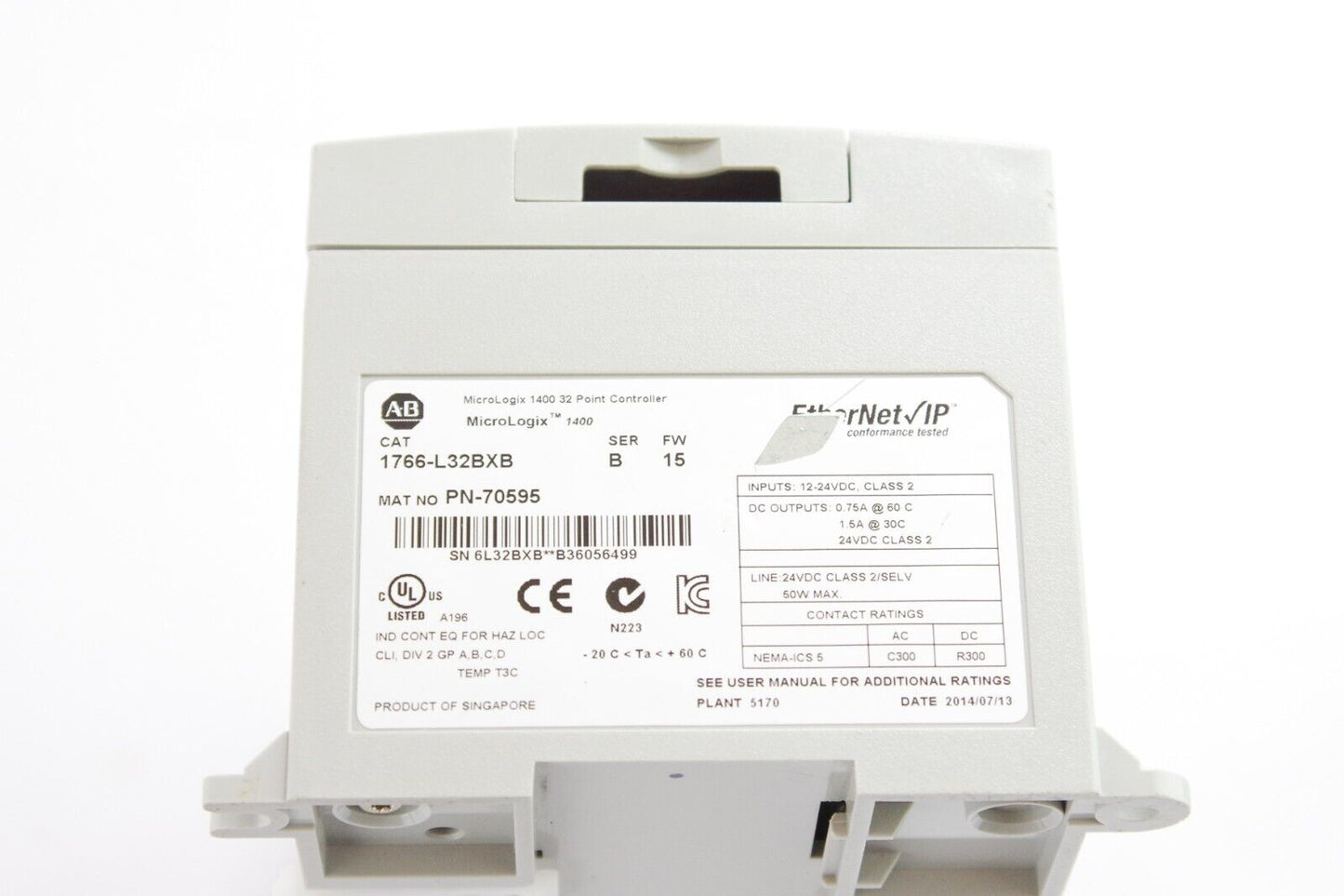 Allen Bradley 1766-L32BXB Ser B Micrologix 1400 Controller