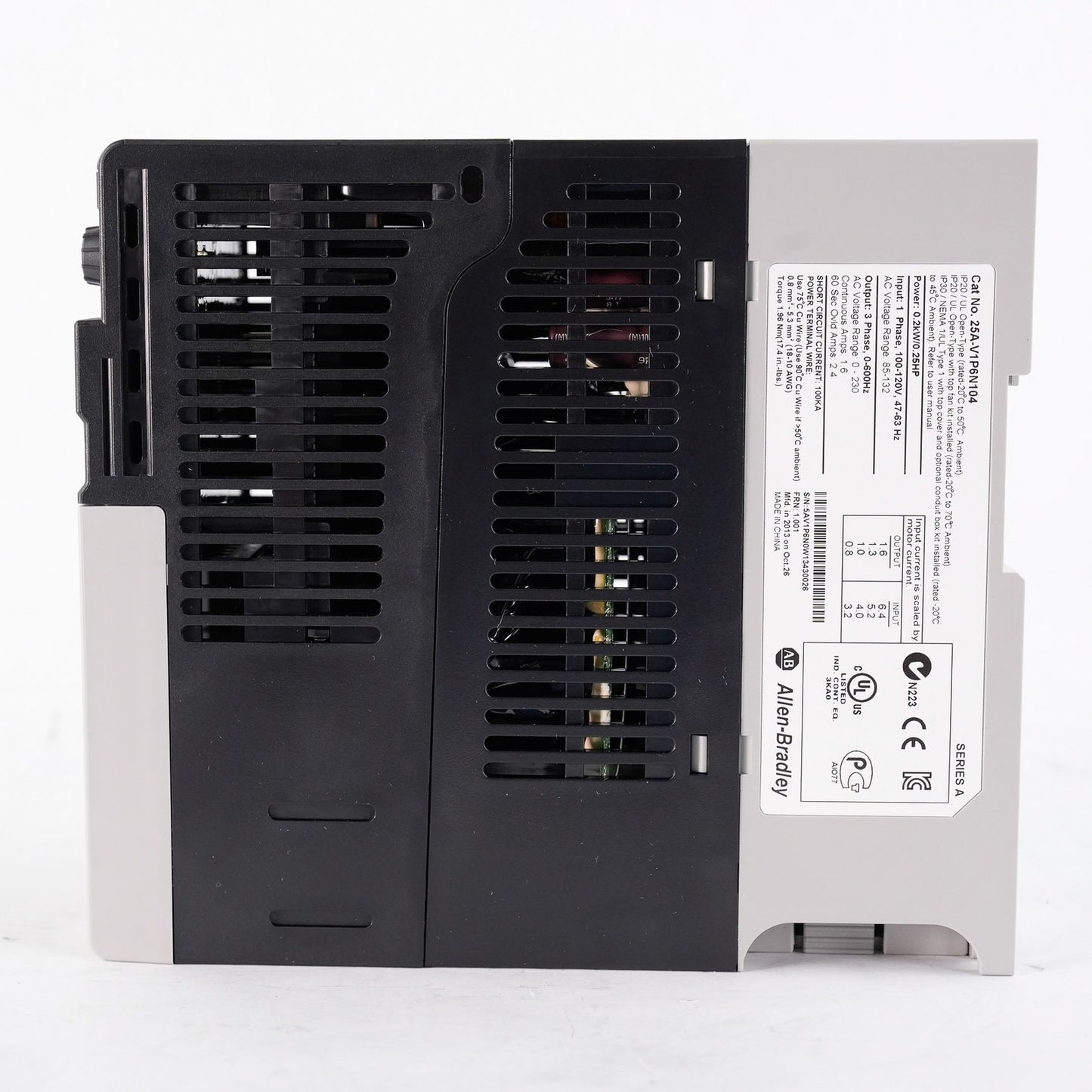Allen Bradley 25A-V1P6N104 /A PowerFlex 523 AC Drive 25AV1P6N104 - Open Box