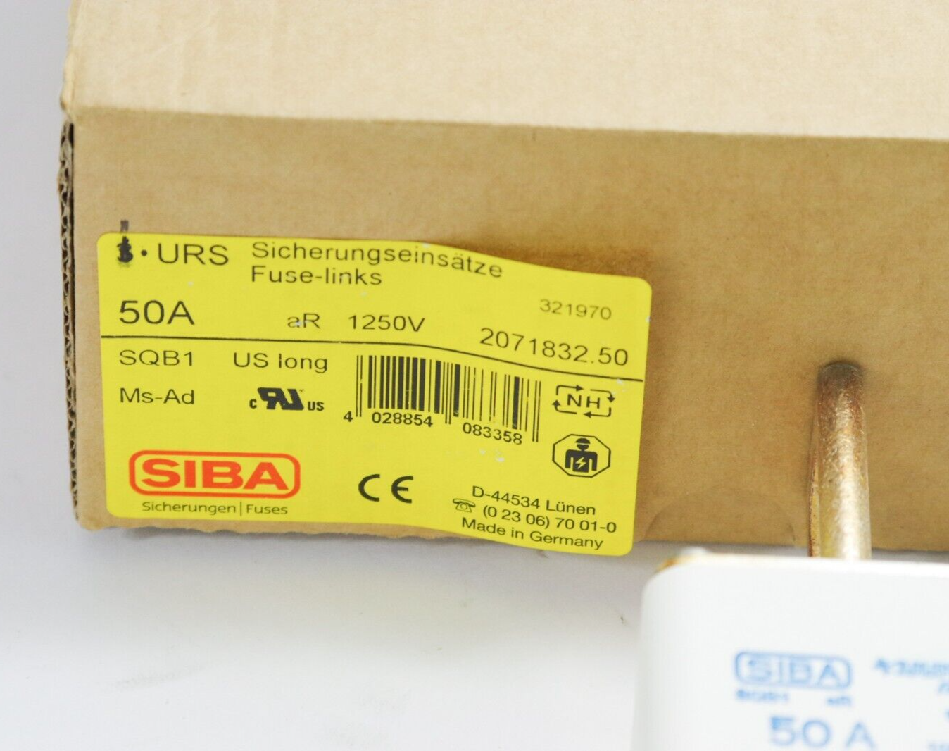 SIBA SQB1 Fuse Ultra Rapid 50 Amp 50A 1250/1300V 100kA / 20 718 32 2071832.50