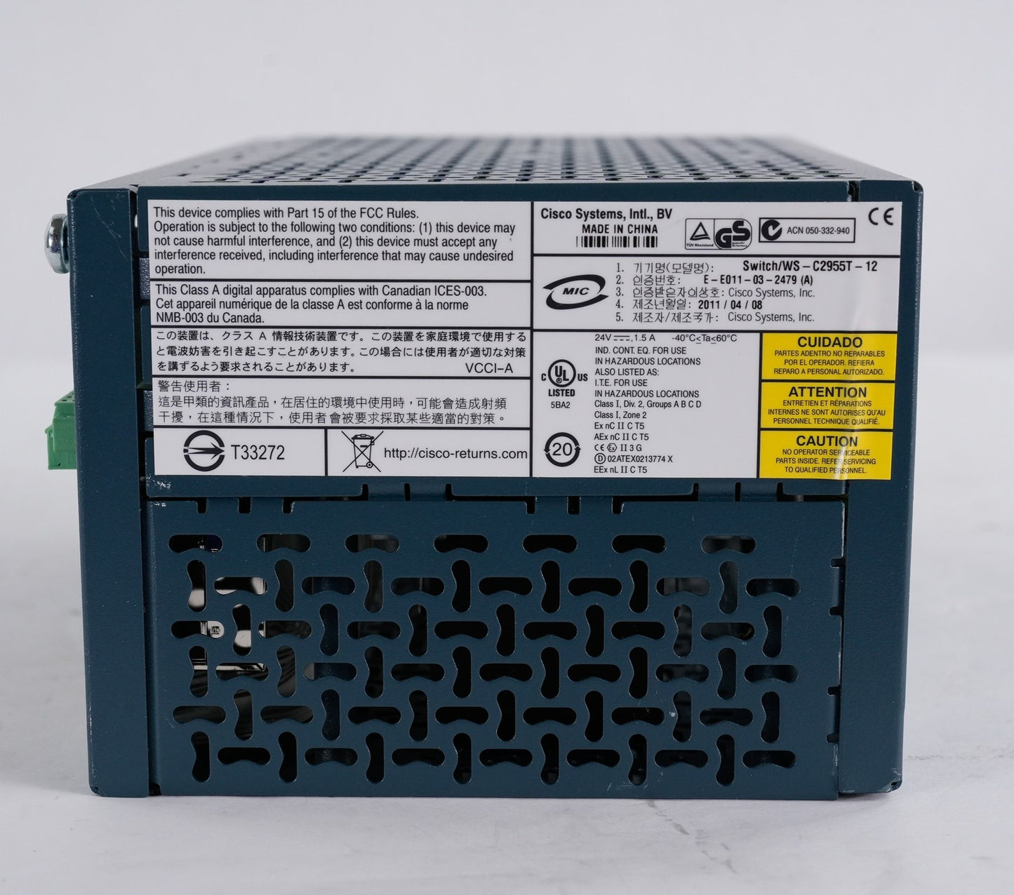 Cisco WS-C2955T-12 Catalyst 2955 Industrial Ethernet Switch WSC2955T12