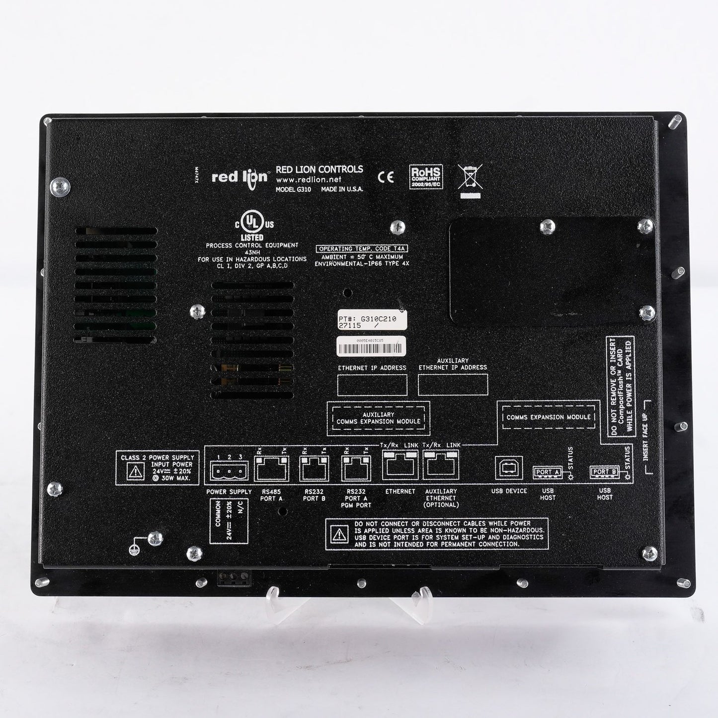 Red Lion G310C210 G3 Series 10.4" Color HMI Operator Interface Display G310