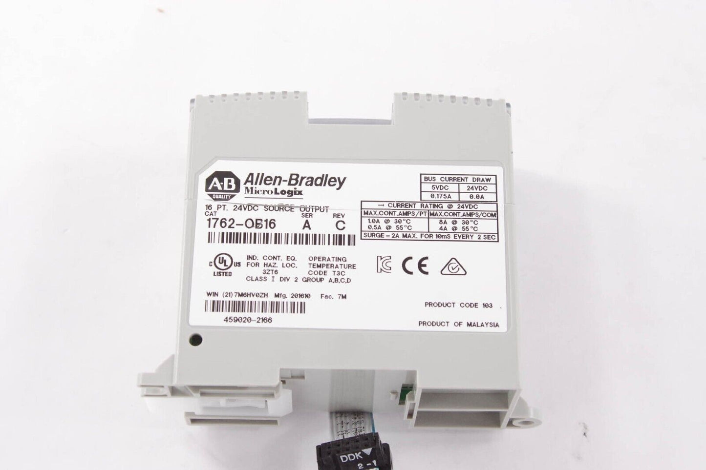 Allen Bradley 1762-OB16 Ser. A Rev. C Micrologix Output Module