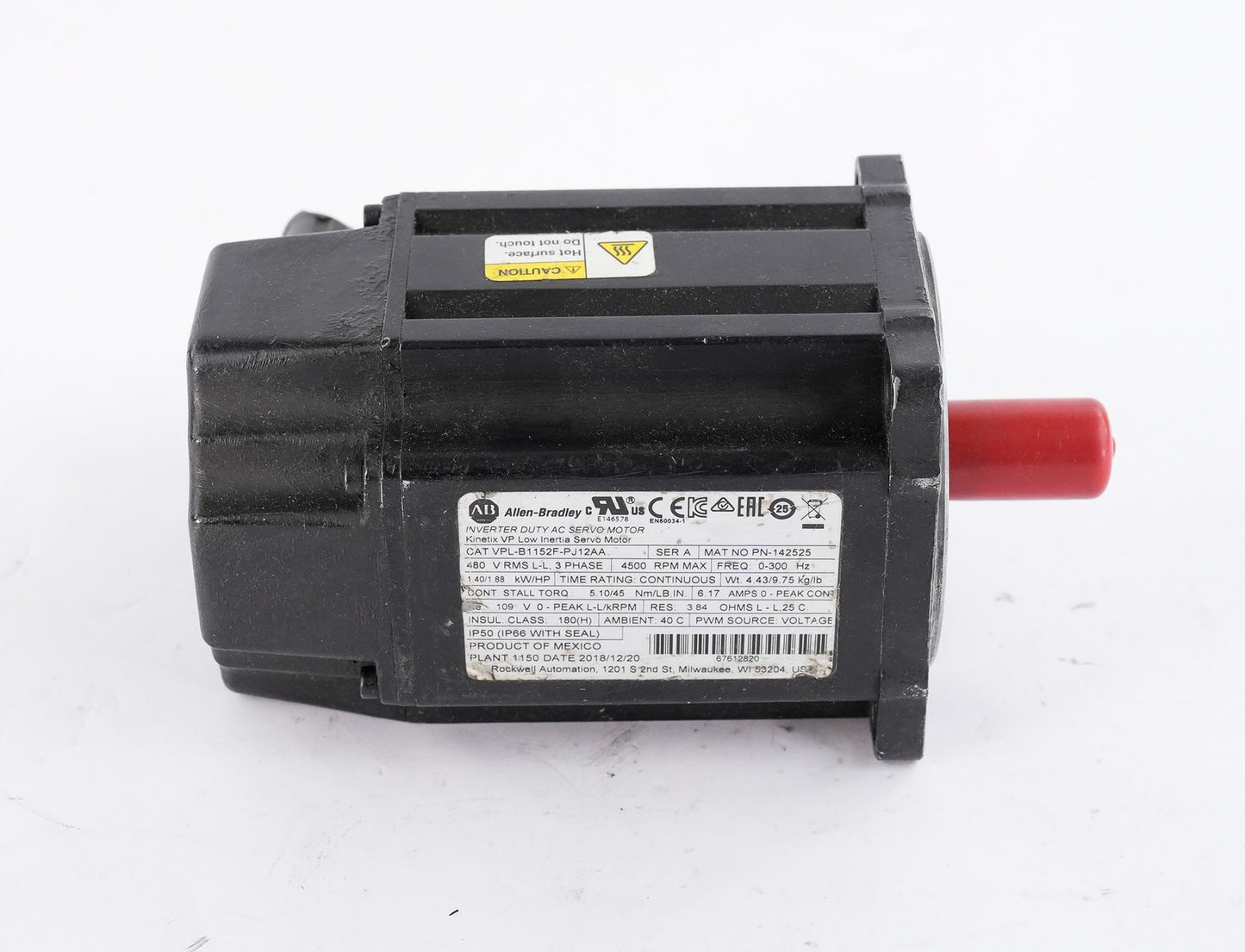 Allen Bradley VPL-B1152F-PJ12AA /A Inverter Duty AC Servo Motor 480V 3-Phase