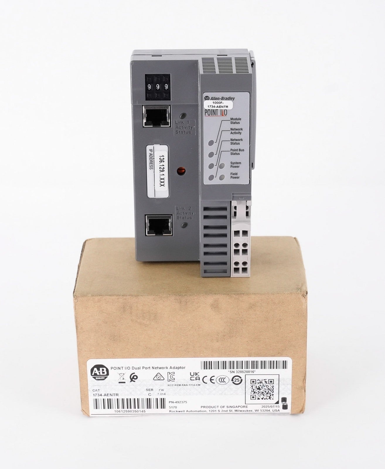 Allen Bradley 1734-AENTR /C Point I/O Ethernet Adapter 1734AENTR - Open Box