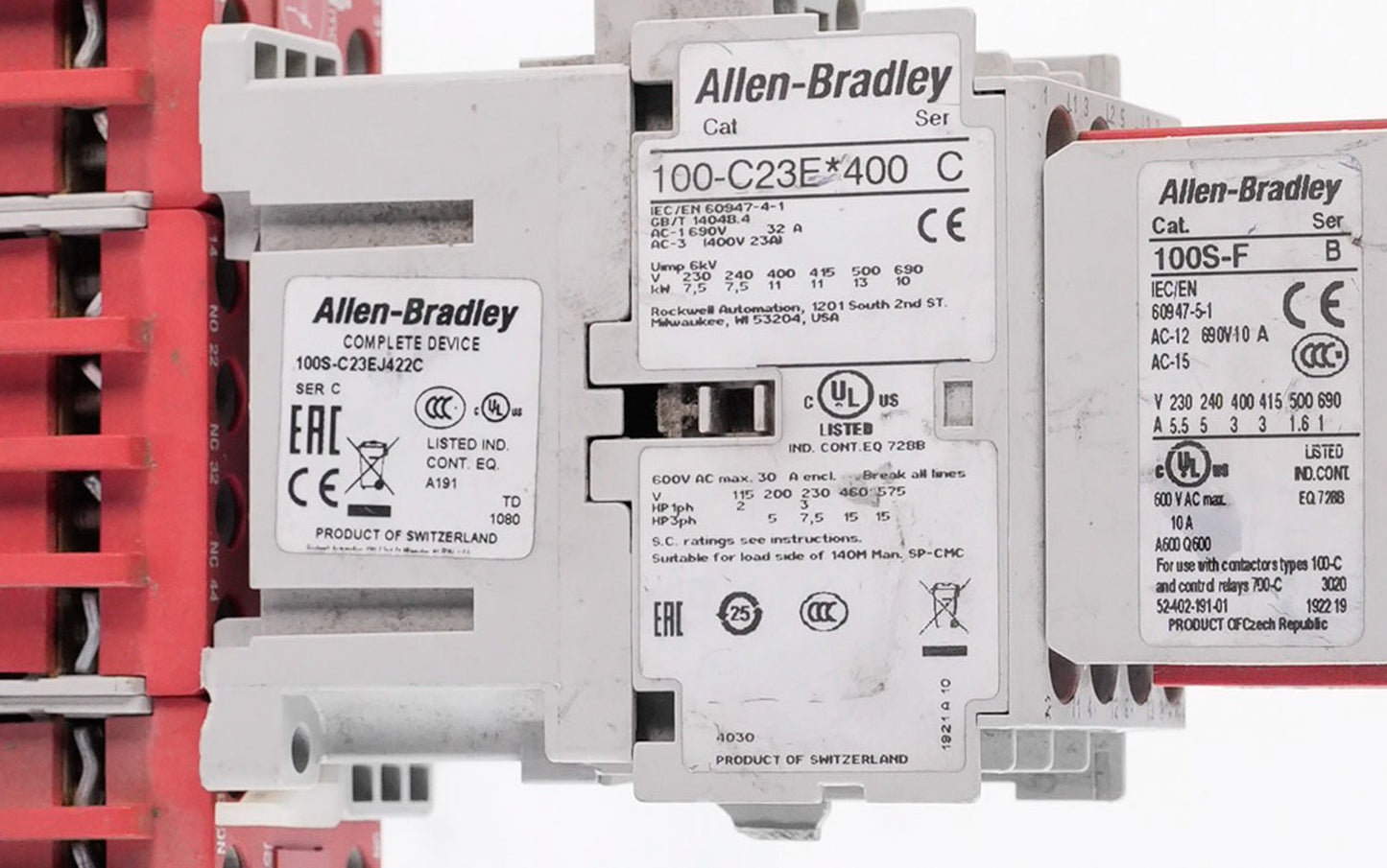 Allen Bradley 100S-C23EJ422C Safety Contactor 100-C23E*400/C & 100S-F/B