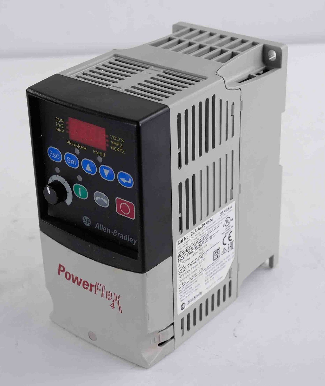 Allen Bradley 22A-A4P5N104 /A PowerFlex 4 AC Drive 1HP 0.75kW 22AA4P5N104