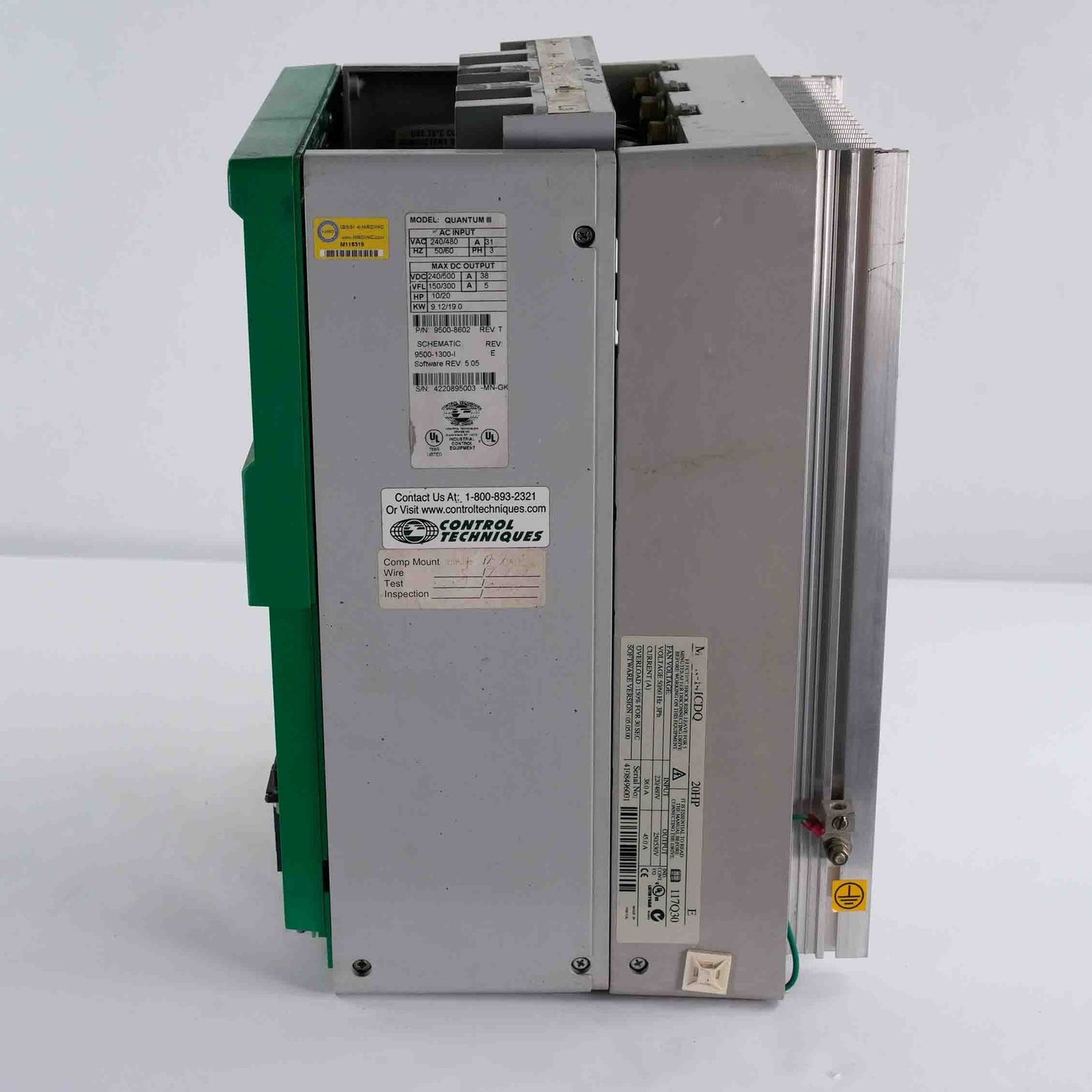 Emerson / Control Techniques 9500-8602 Quantum III DC Drive 480V 3ph 31A 10/20HP