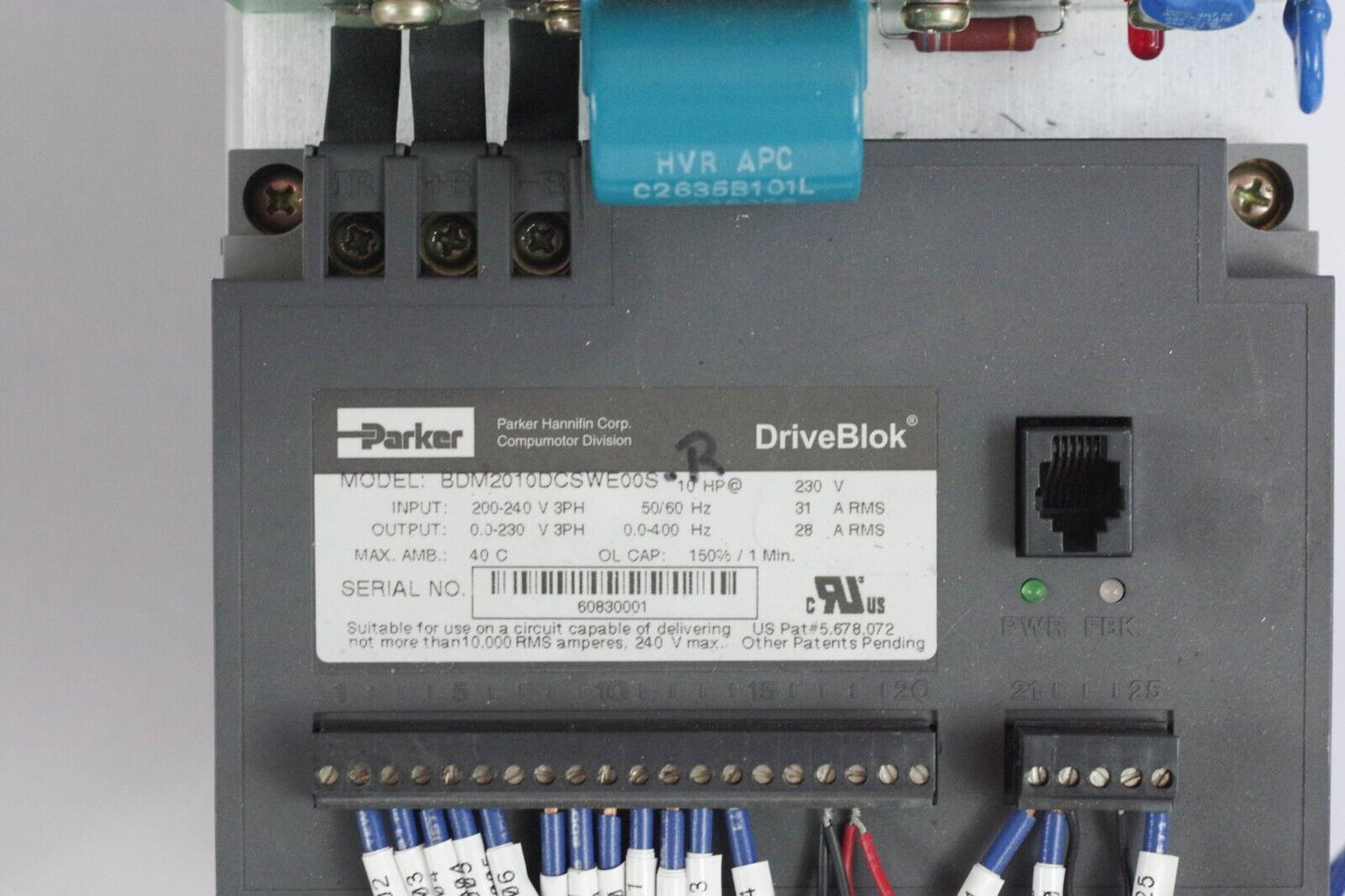 Parker DriveBlok BDM2010DCSWE00S 10hp Servo Drive 230V / BDM2010DCSWEOOS