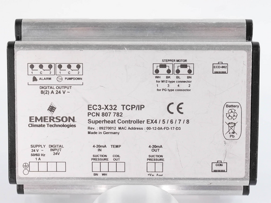 Emerson EC3-X32 Superheat Controller EX4/5/6/7/8 807 782 TCP/IP 24VAC 1A 50/60H