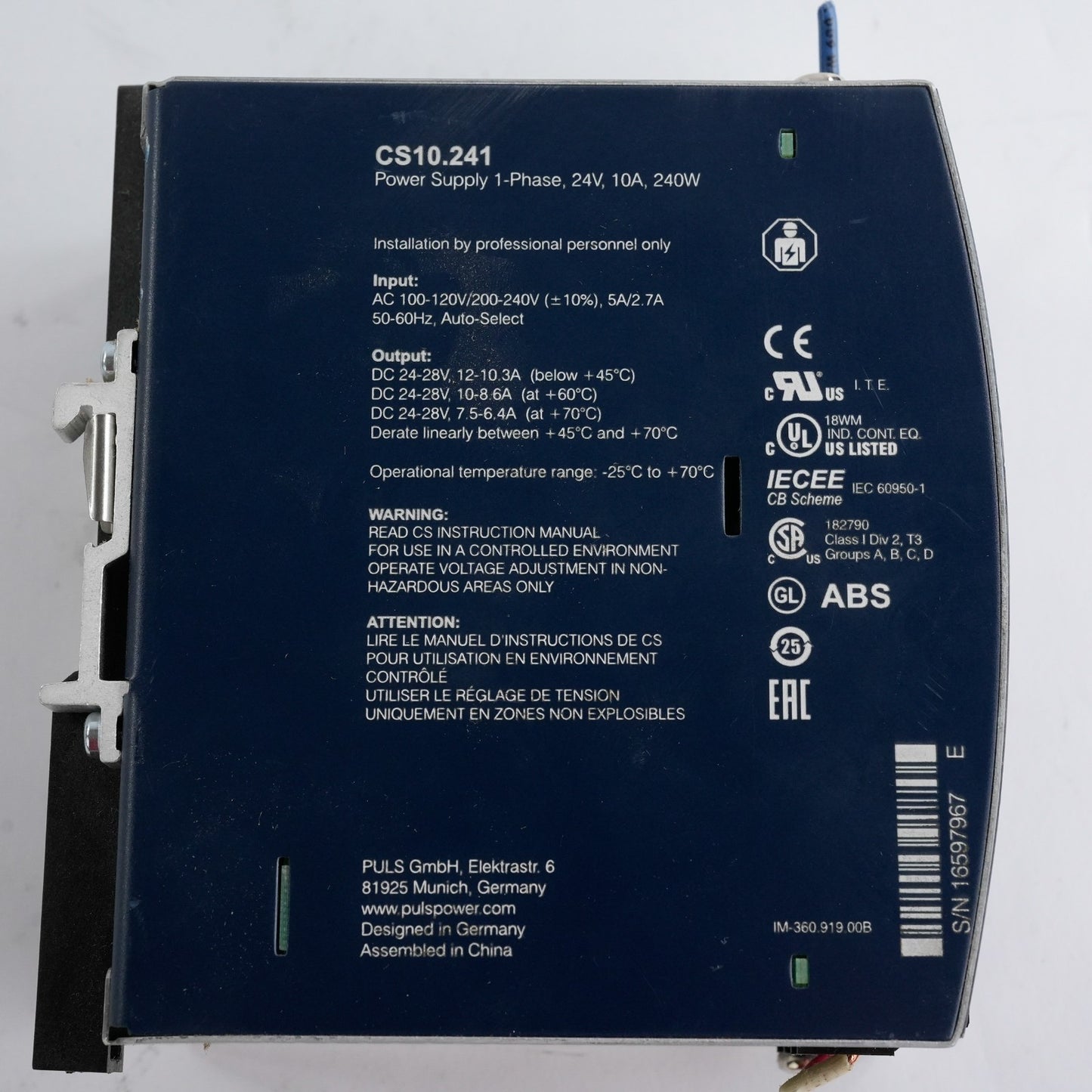 PULS Dimension CS10.241 Power Supply CS10241