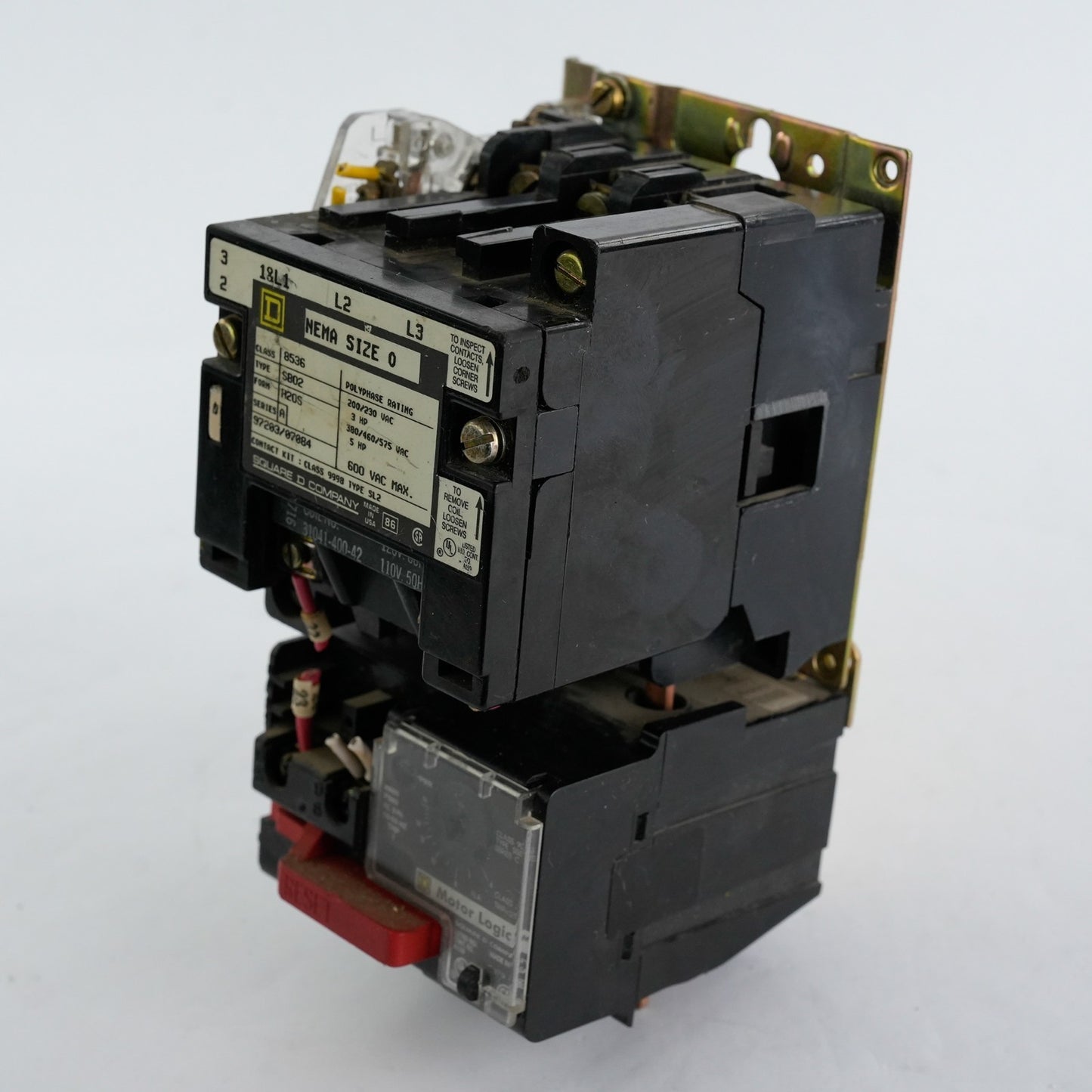 Square D 8536-SB02-H20S Series A NEMA Size 0 Contactor