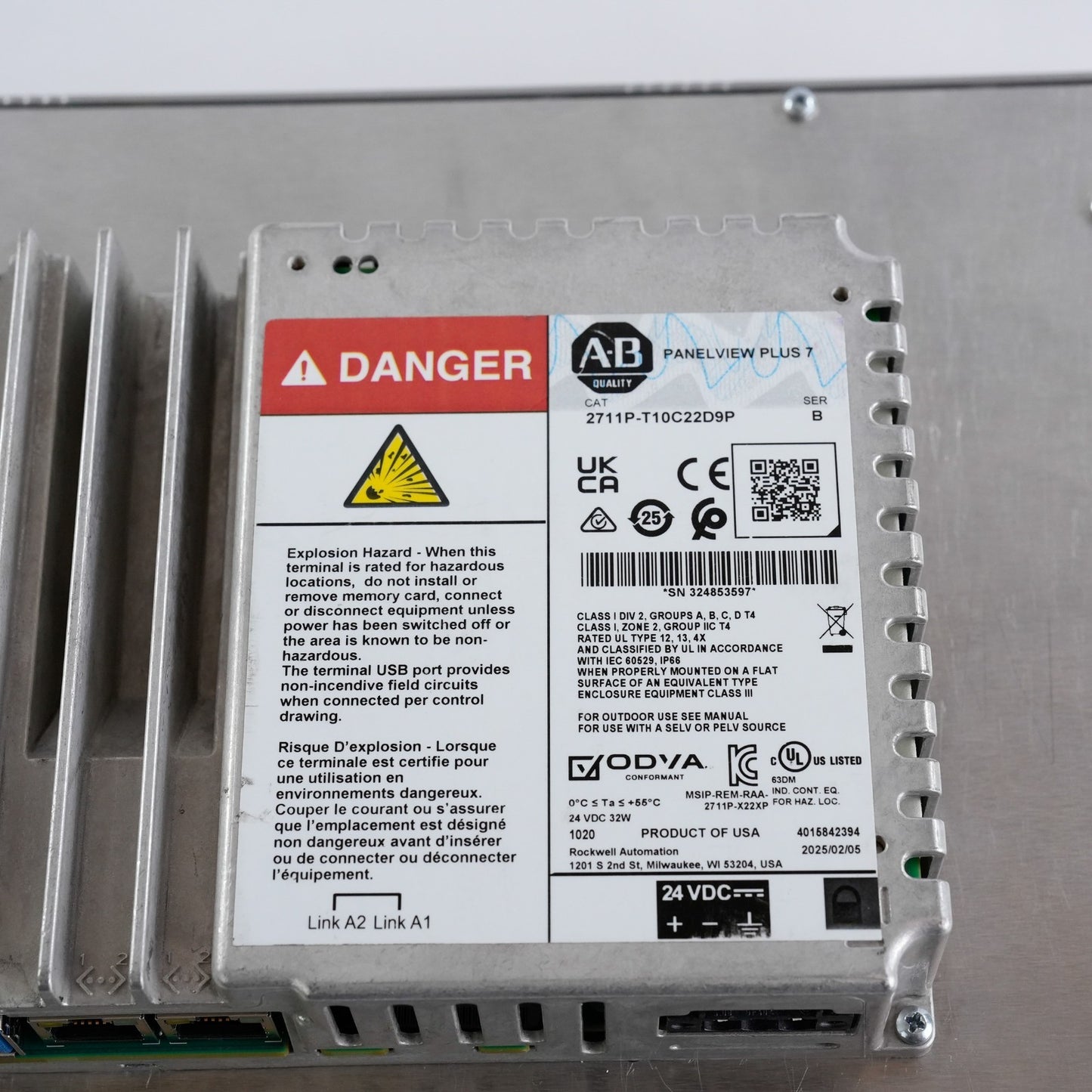2025 Allen Bradley 2711P-T10C22D9P /B Panelview Plus 7 Operator Interface Ser B